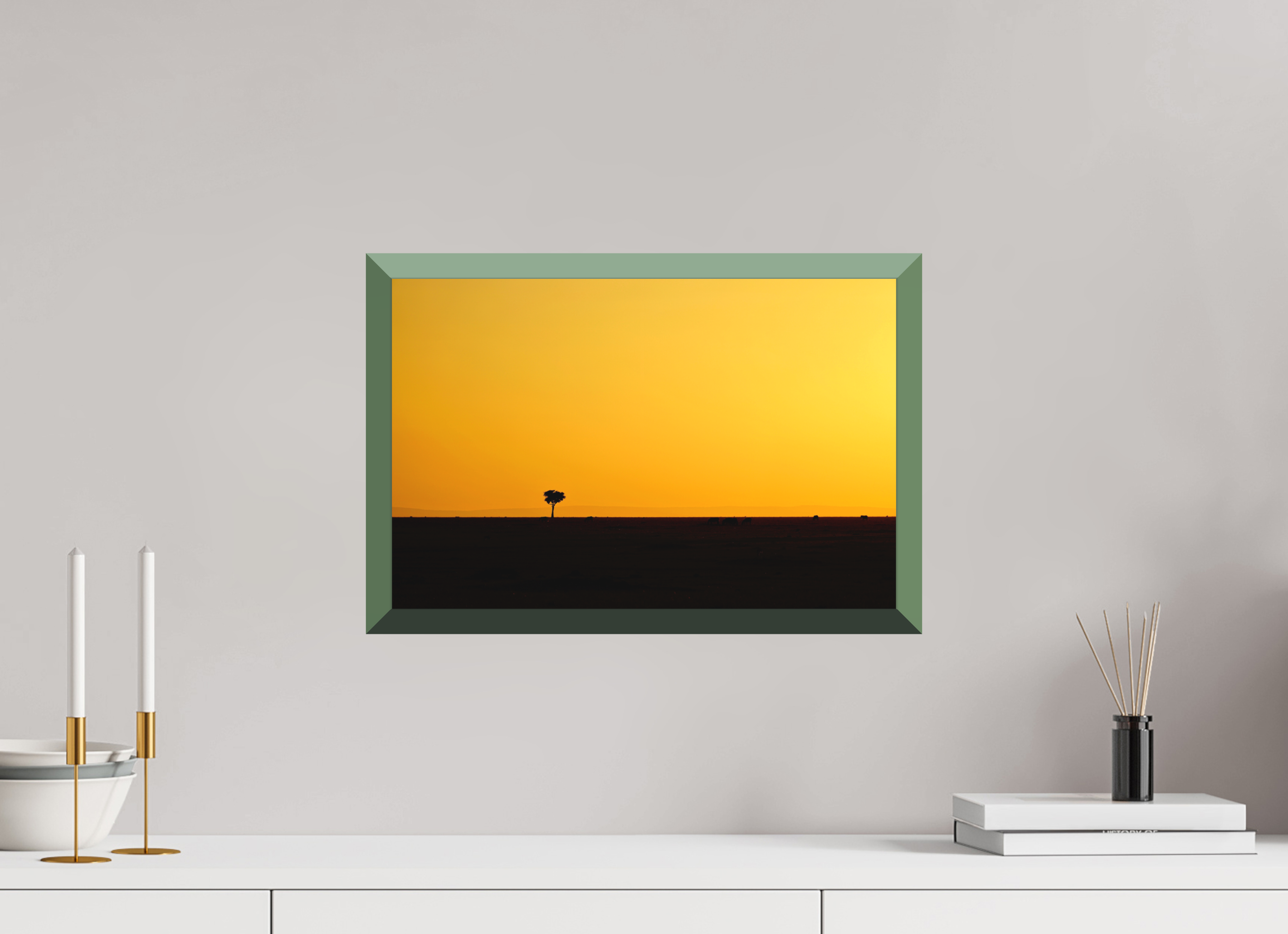 45 x 30 cm, Whitewall Design Edition Golden Sky over the African Savannah