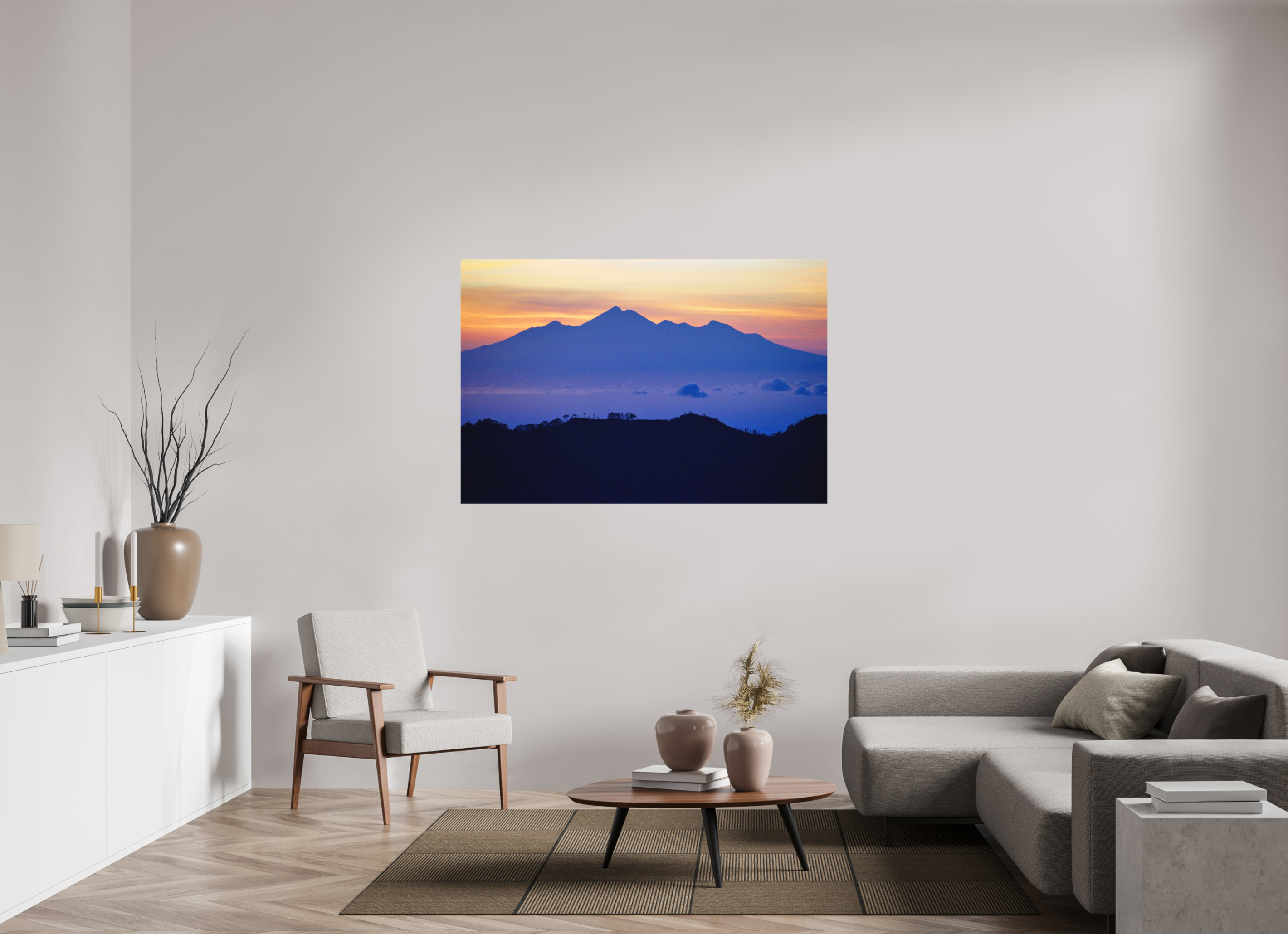 150 x 100 cm, Fine Art Print Smooth Mount Agung at Sunrise - Bali - Indonesia