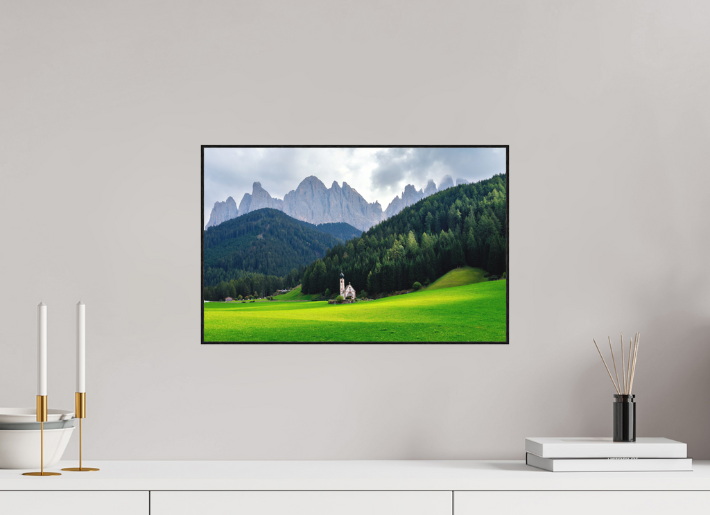 46.8 x 30 cm, Solid Wood Artbox Alpine Landscape - Italian Dolomites
