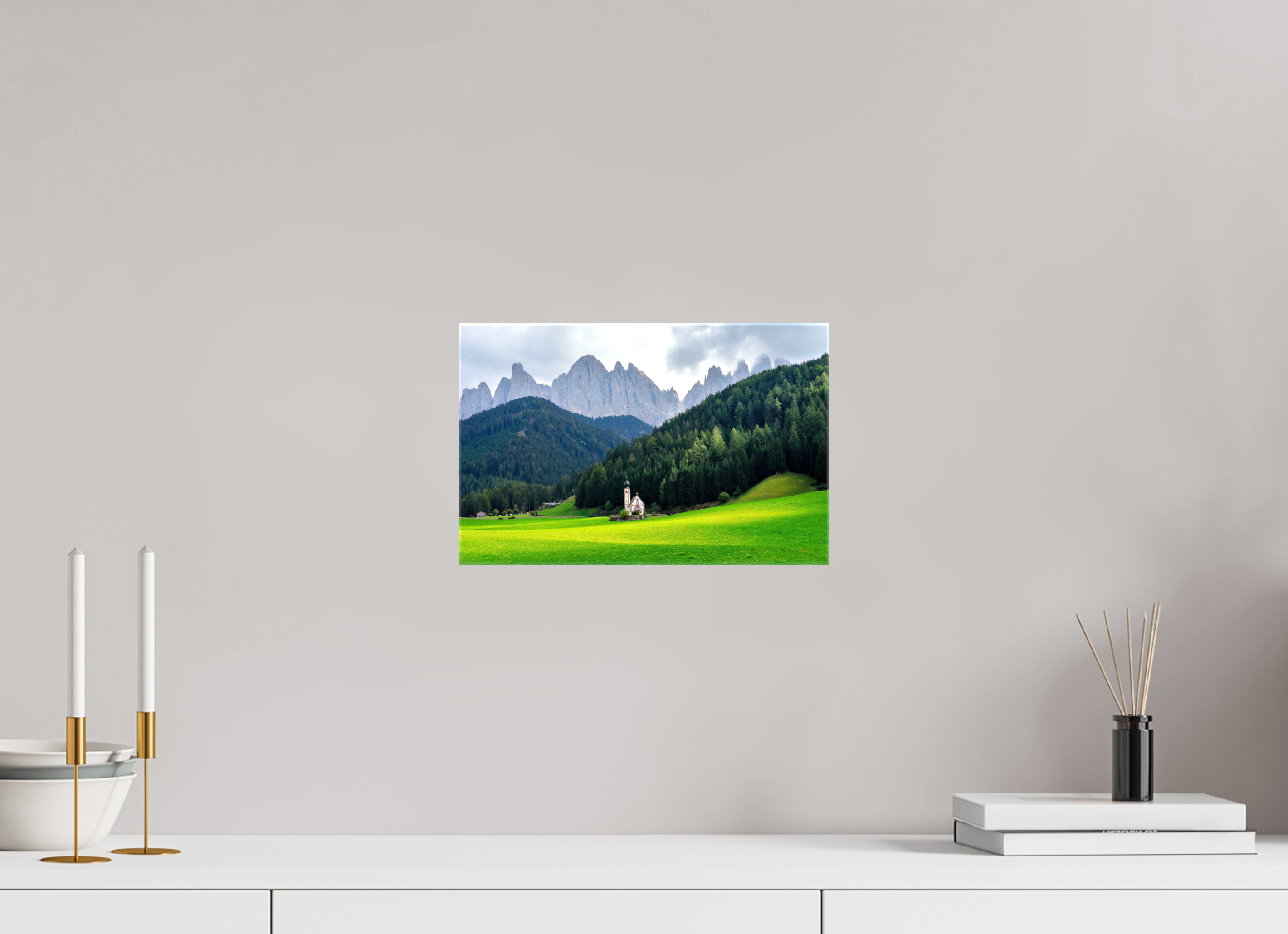 31.2 x 20 cm, Canvases Unframed Church of Saint John in the Dolomites - Italy