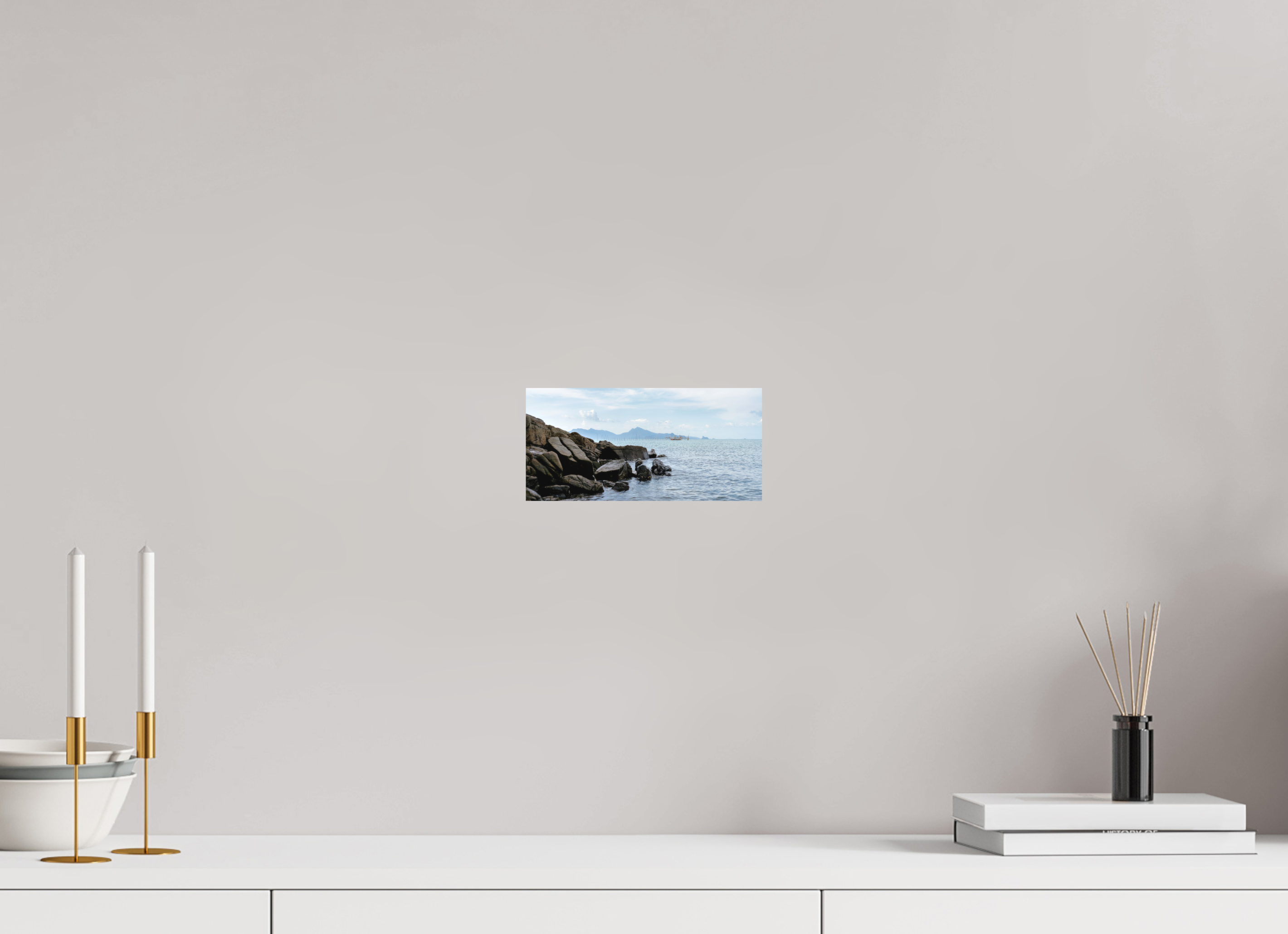 20.9 x 10 cm, Fine Art Print Smooth Black Rocks