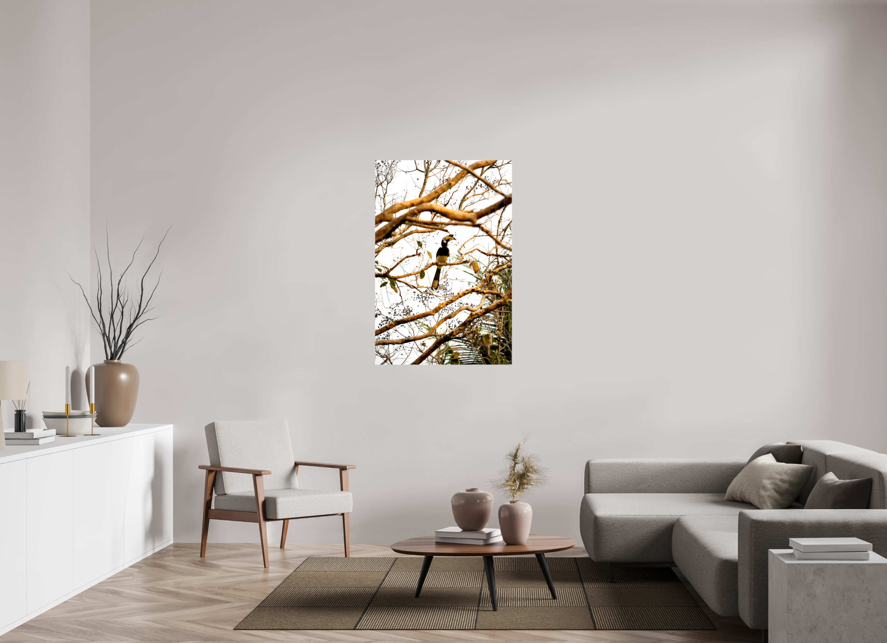 80 x 120 cm, Canvases Unframed Hornbill at Rest