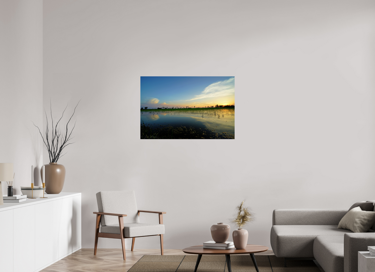 105 x 70 cm, Photo Print On Fuji Crystal DP II Rice Fields at Dusk