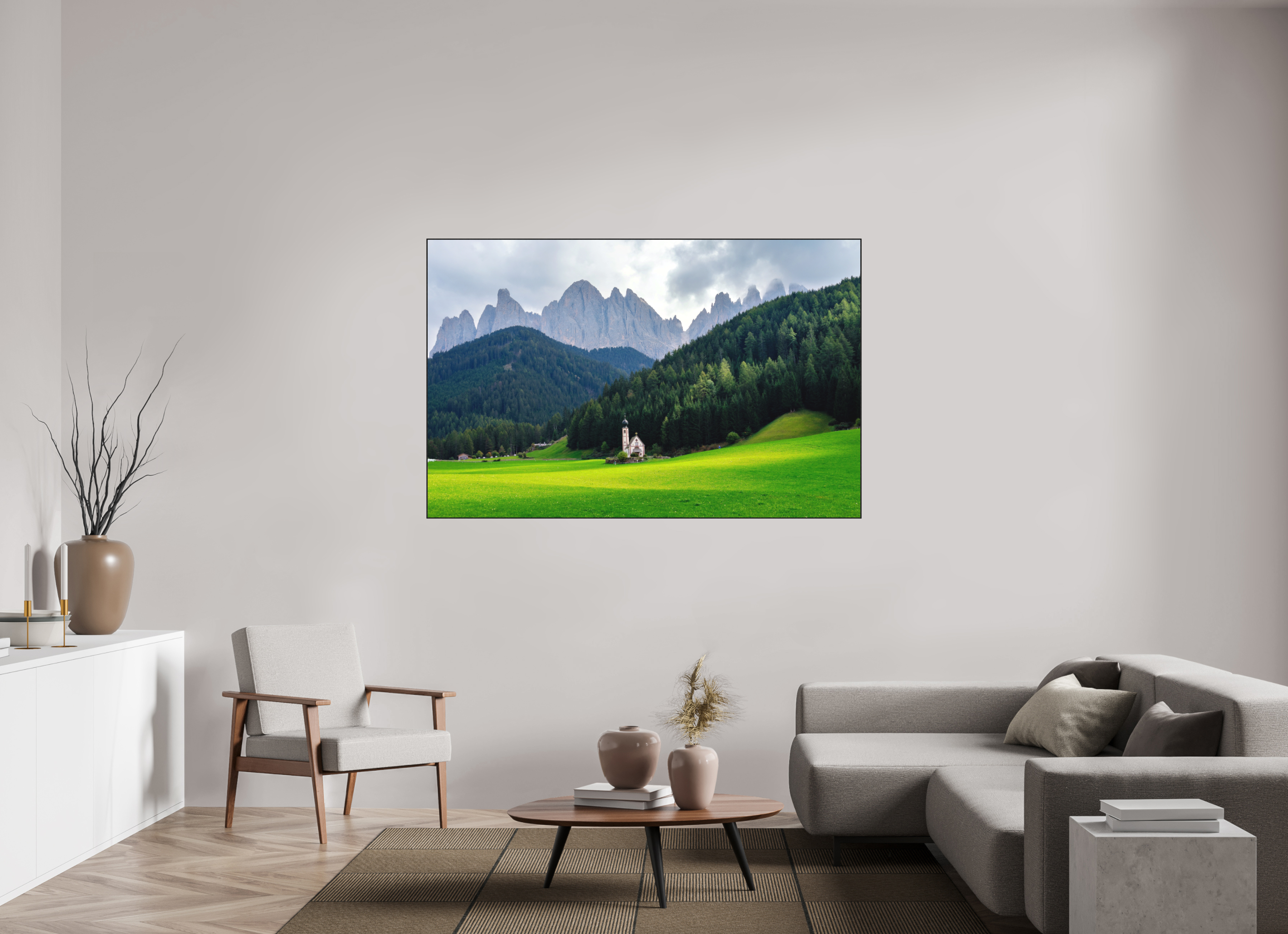 171.4 x 110 cm, Solid Wood Artbox Alpine Landscape - Italian Dolomites