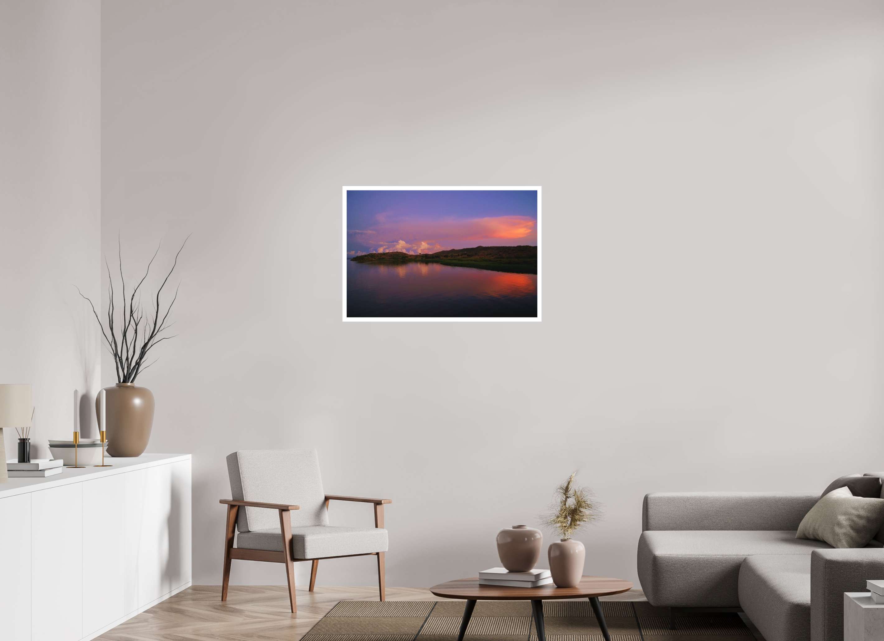 90 x 60 cm, Print on Forex with Mounting Sunrise Hues - Tanzania