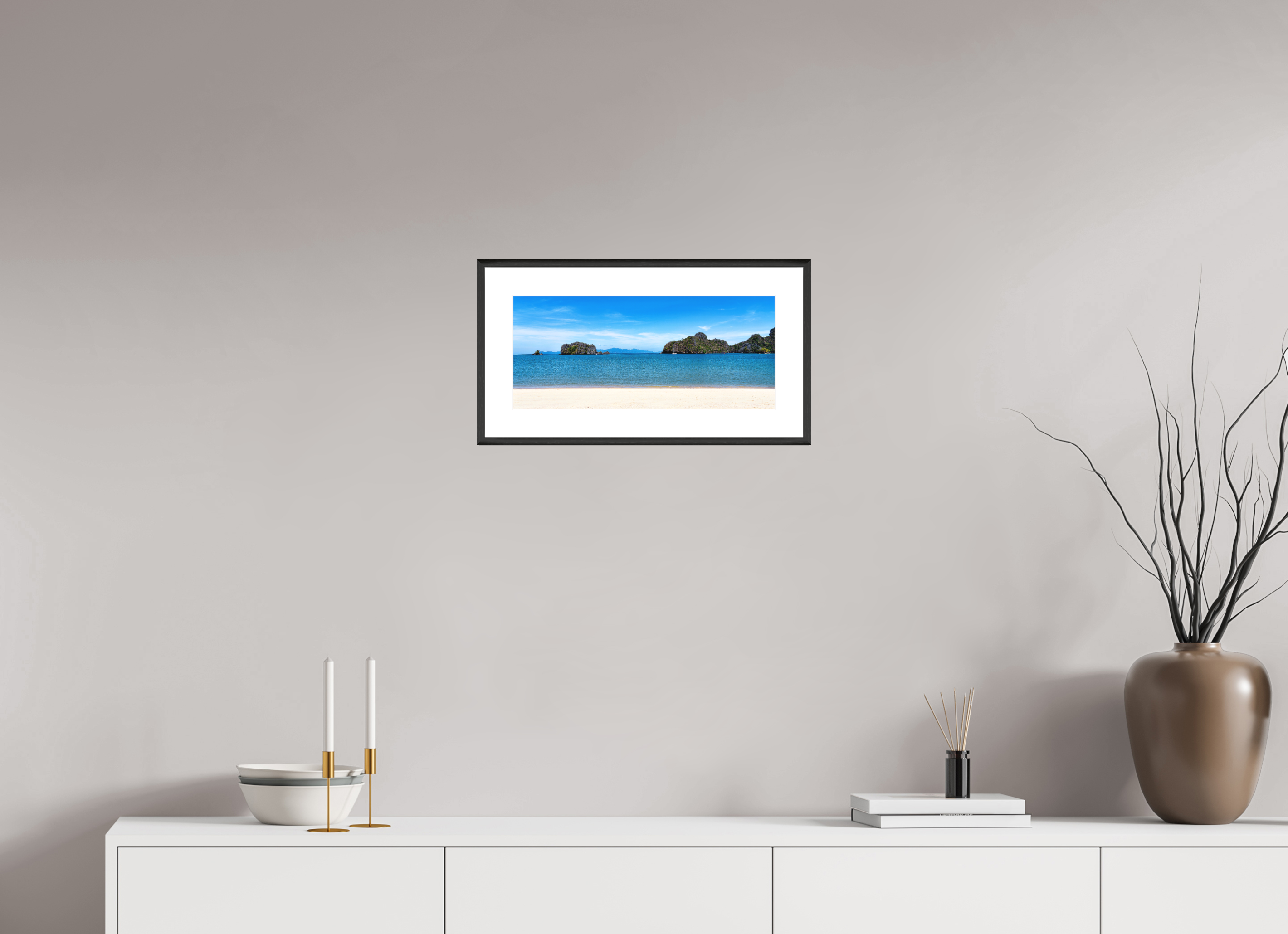 45.2 x 20 cm, Changeable Magnetic Frame - Hahnemühle Fineart Pearl Tanjung Rhu Serenity, Langkawi
