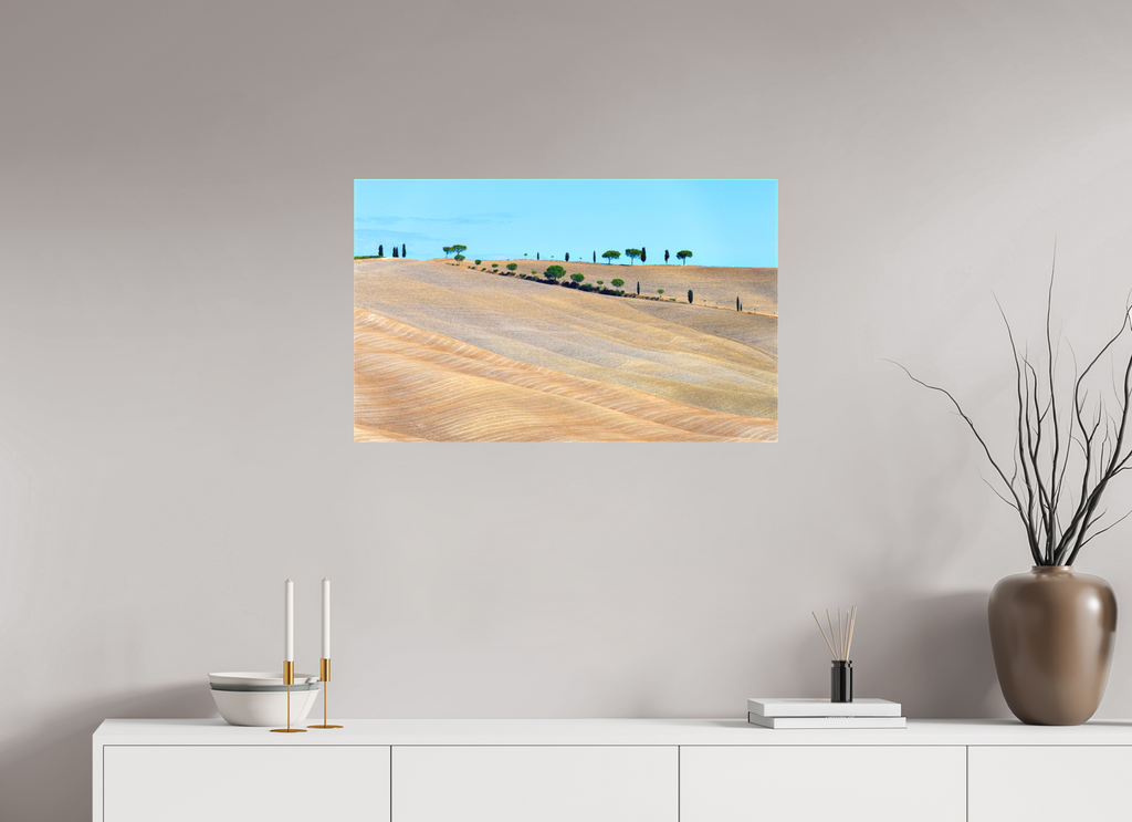 81.3 x 50 cm, Matte Canvas on Stretcher Frame Waves of the Harvest, Tuscany, Italy