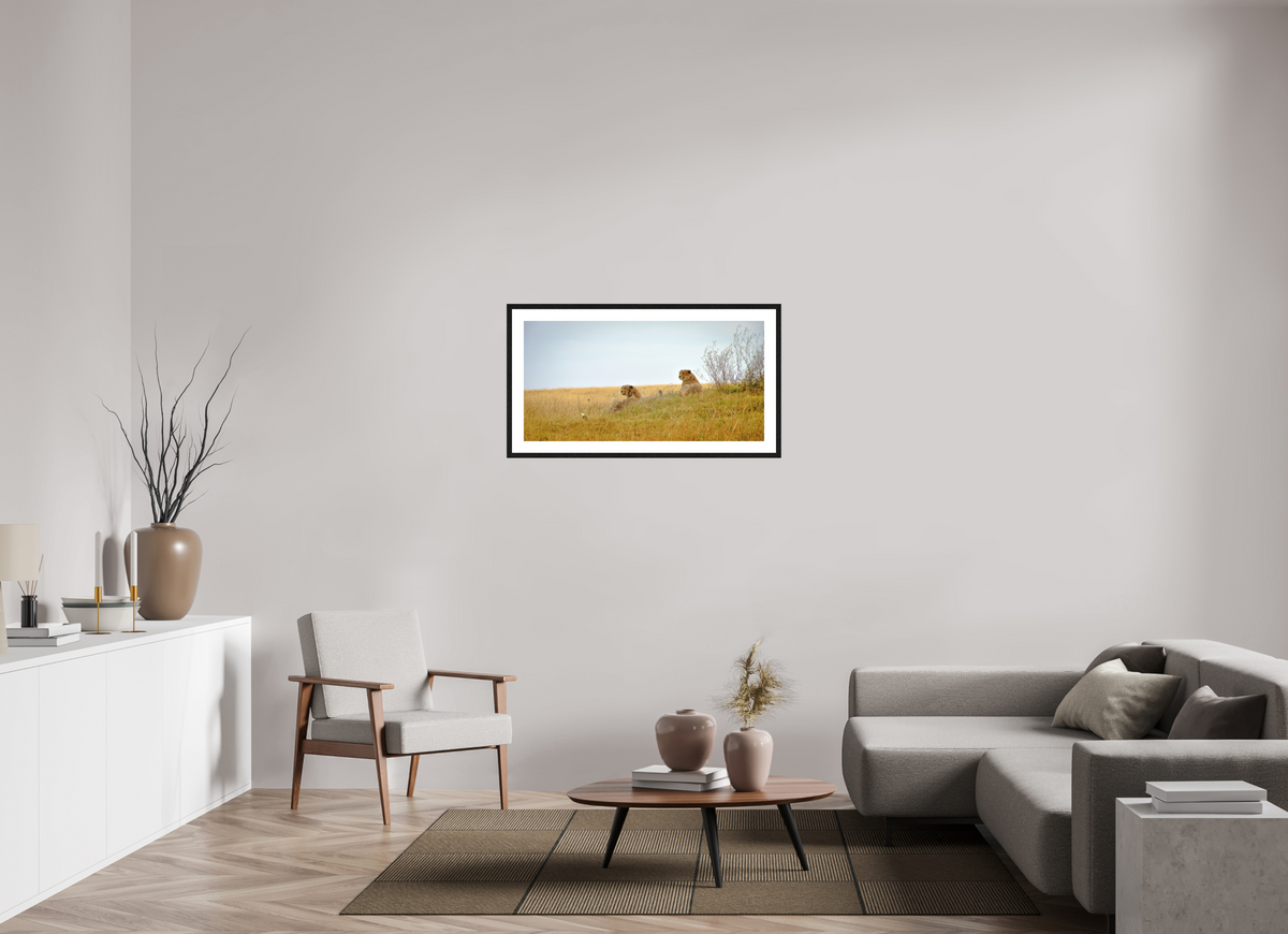 98.9 x 50 cm, Smooth Natural Paper Print with Frame Cheetah Connection