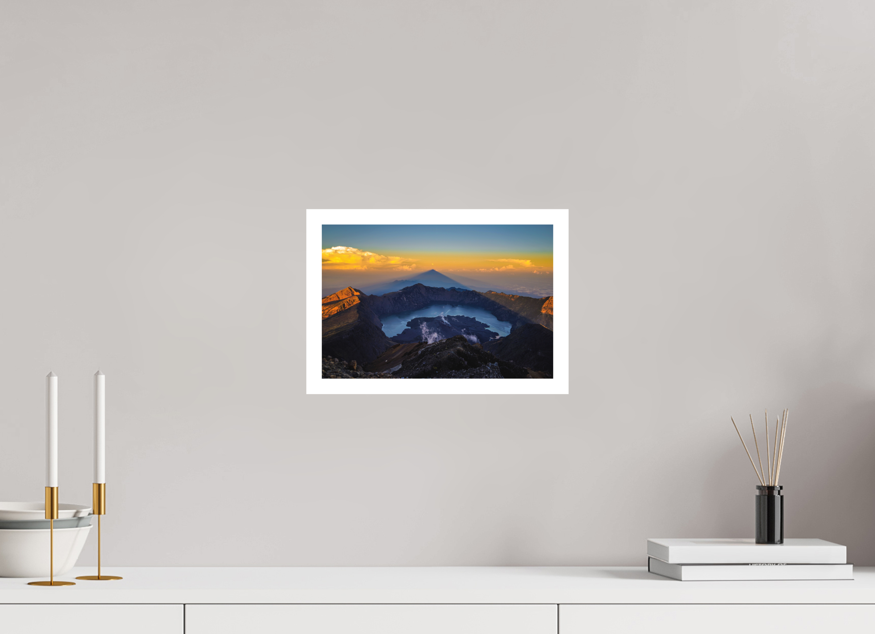 30 x 20 cm, Print on Forex with Mounting Mount Rinjani's Caldera  - Lombok - Indonesia