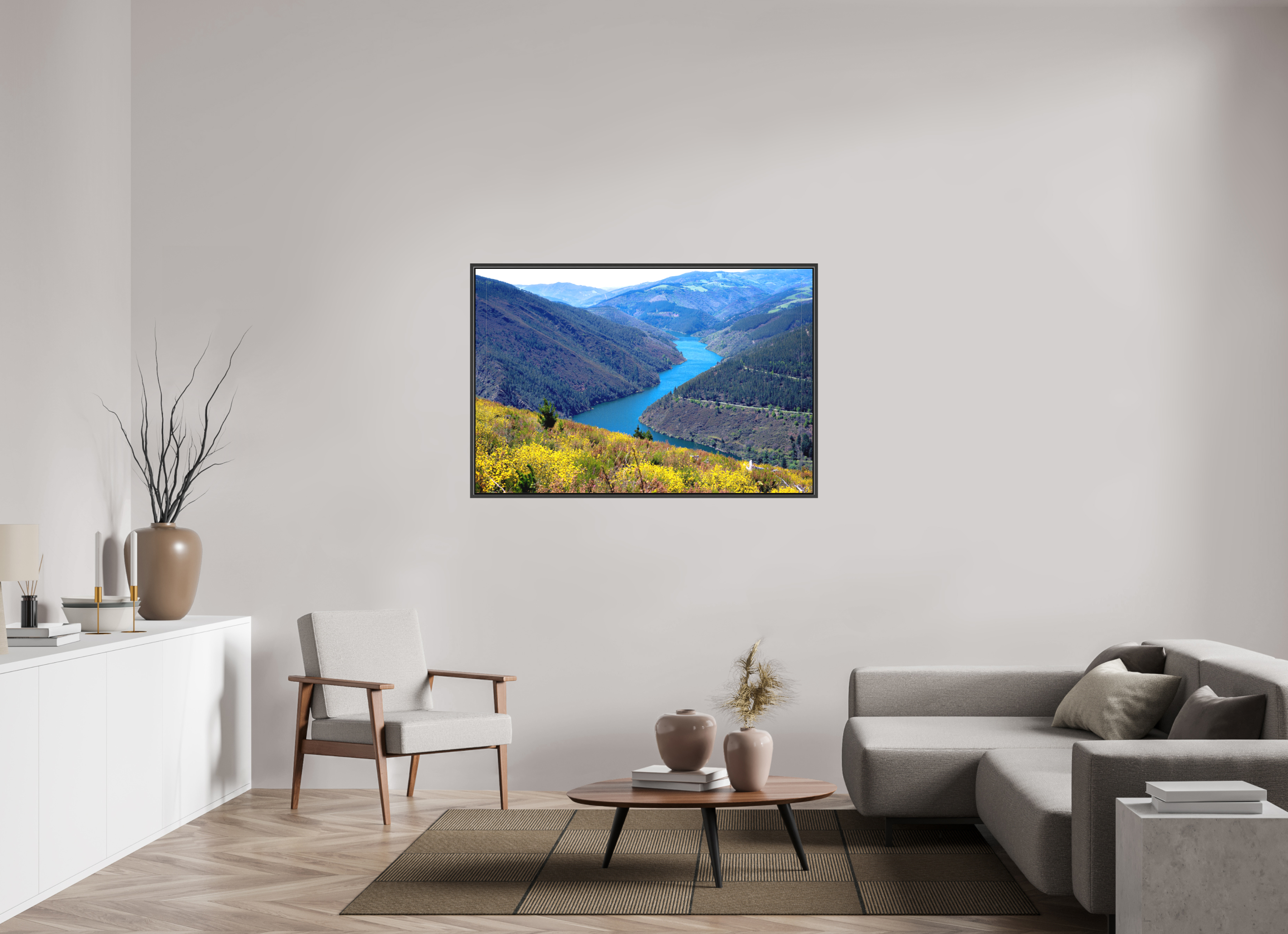 135.9 x 90 cm, Canvas Blue River