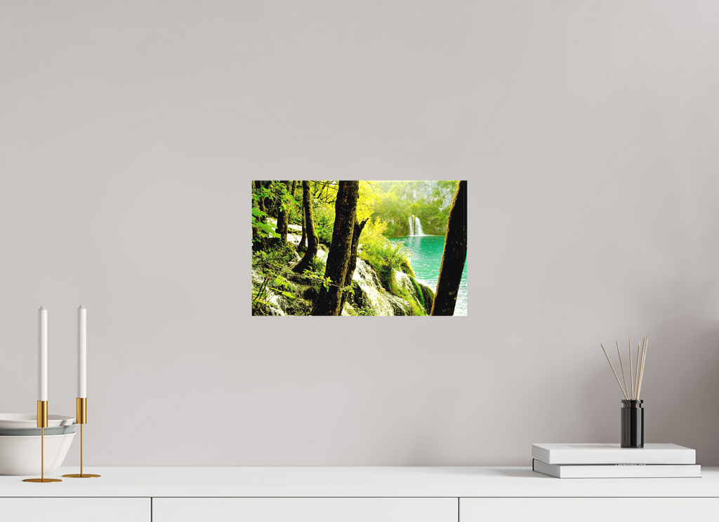 32.5 x 20 cm, Matte Canvas on Stretcher Frame Emerald Cascades