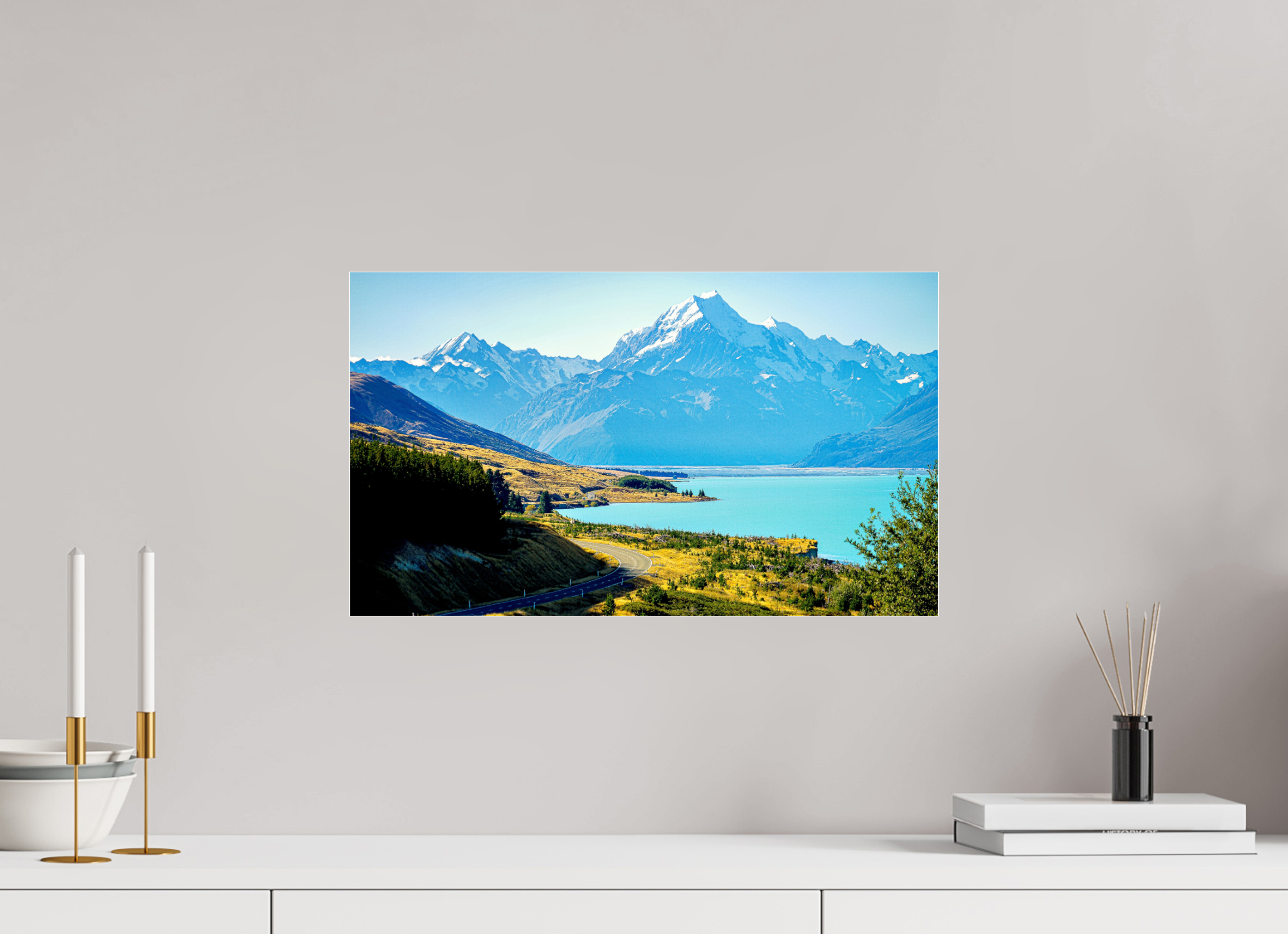 51.3 x 30 cm, Photo Print Under Acrylic Glass Mount Cook Majesty