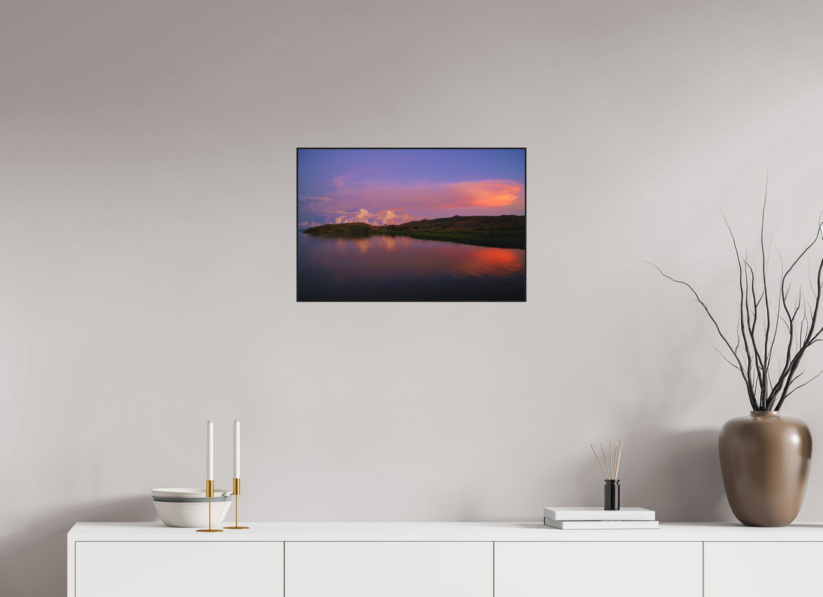 60 x 40 cm, Solid Wood Artbox Sunrise Hues - Tanzania