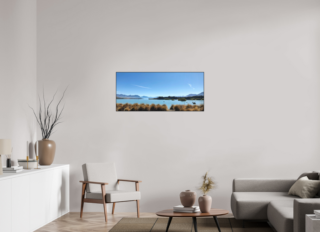 113.1 x 50 cm, Solid Wood Artbox Lake Pukaki - New Zealand