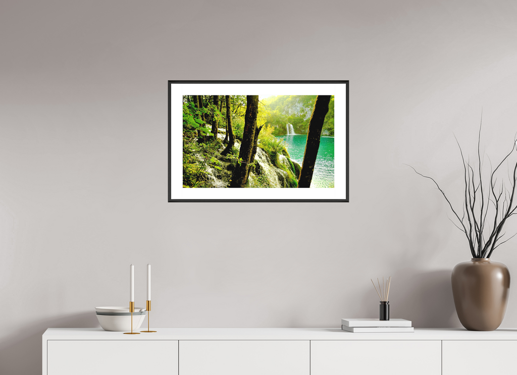 65 x 40 cm, Changeable Magnetic Frame - Hahnemühle Fineart Pearl A Lush Forest in Tears