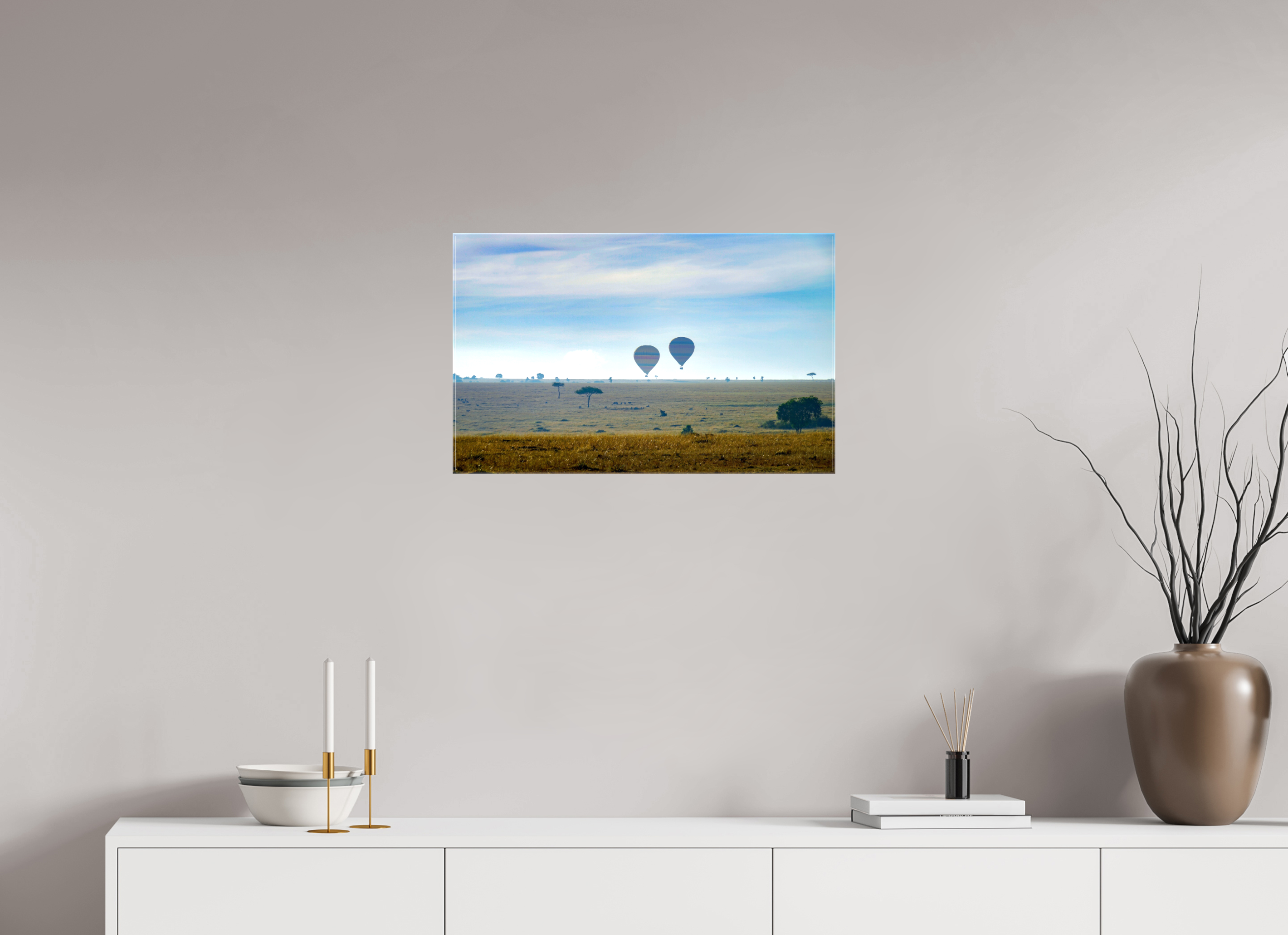 64.3 x 40 cm, Canvases Unframed Hot-air Balloons over the Masai Mara - Kenya