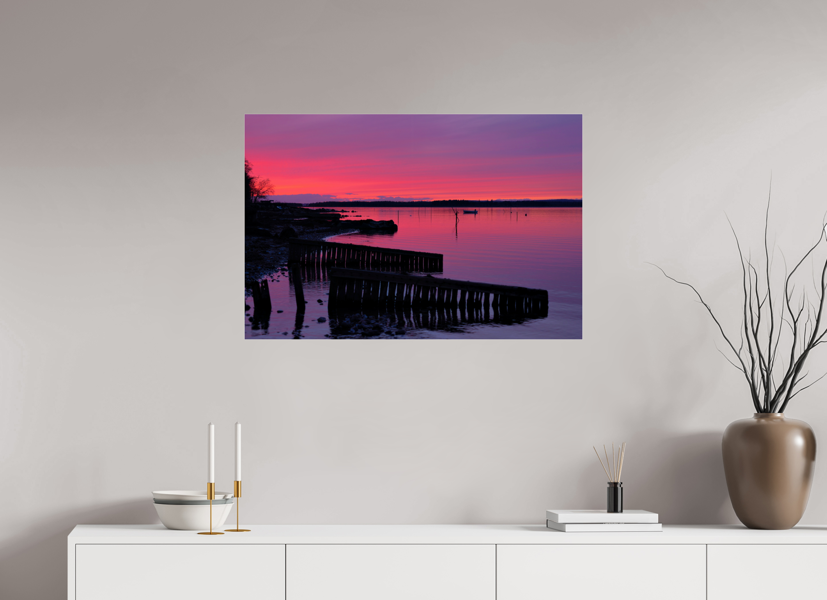 90 x 60 cm, Photo Print Under Acrylic Glass After Sunset
