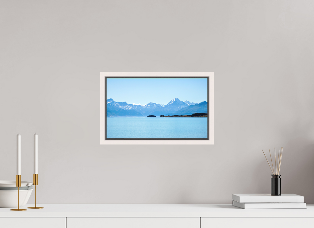 34.4 x 20 cm, Matte Canvas 15 mm Frame Aoraki Reflections – Lake Pukaki & Mount Cook, New Zealand