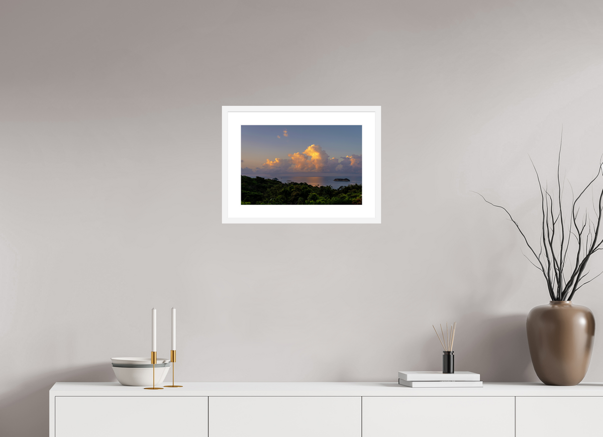 45 x 30 cm, Fine Art Print with Frame Morning Clouds - Costa Rica