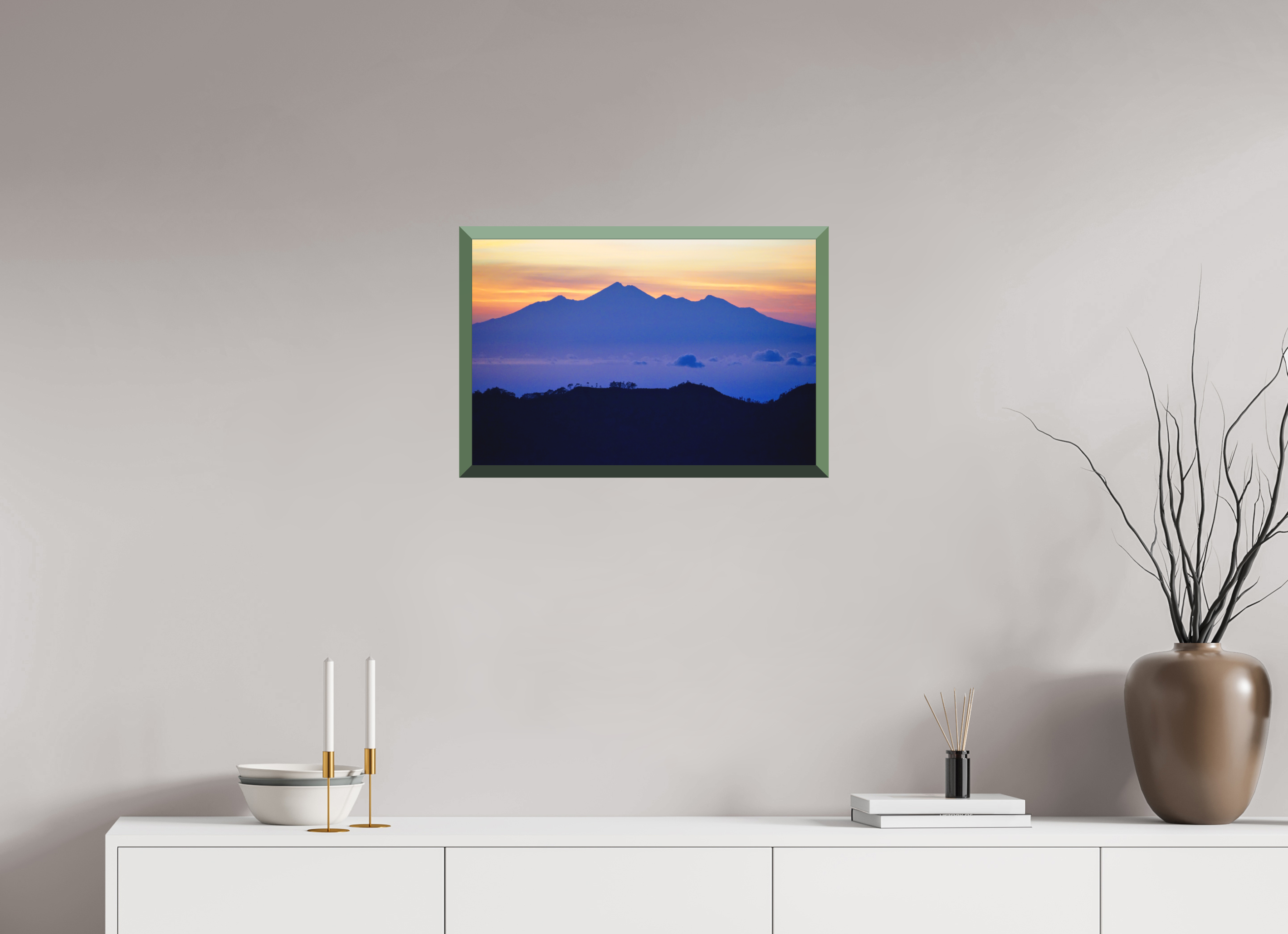 60 x 40 cm, Whitewall Design Edition Mount Agung at Sunrise - Bali - Indonesia