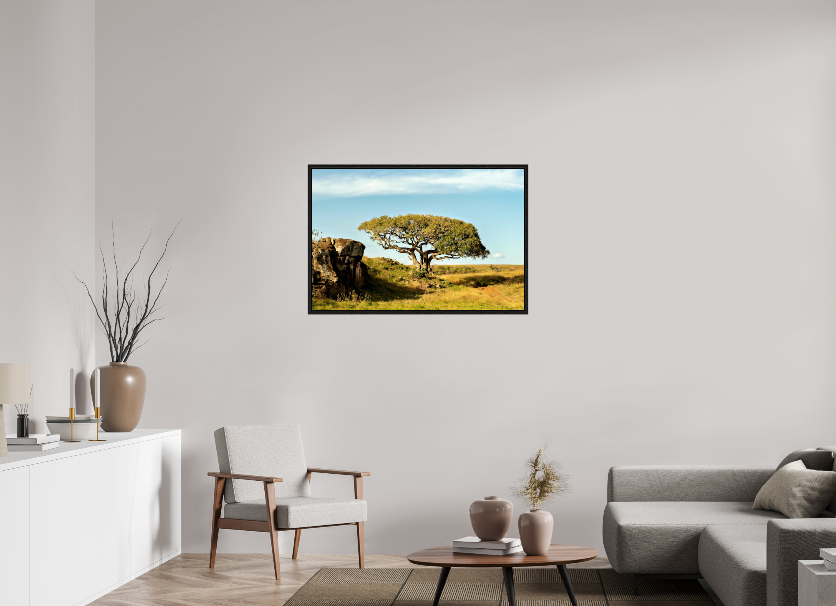 105 x 70 cm, Floater Frame Her Majesty Tree