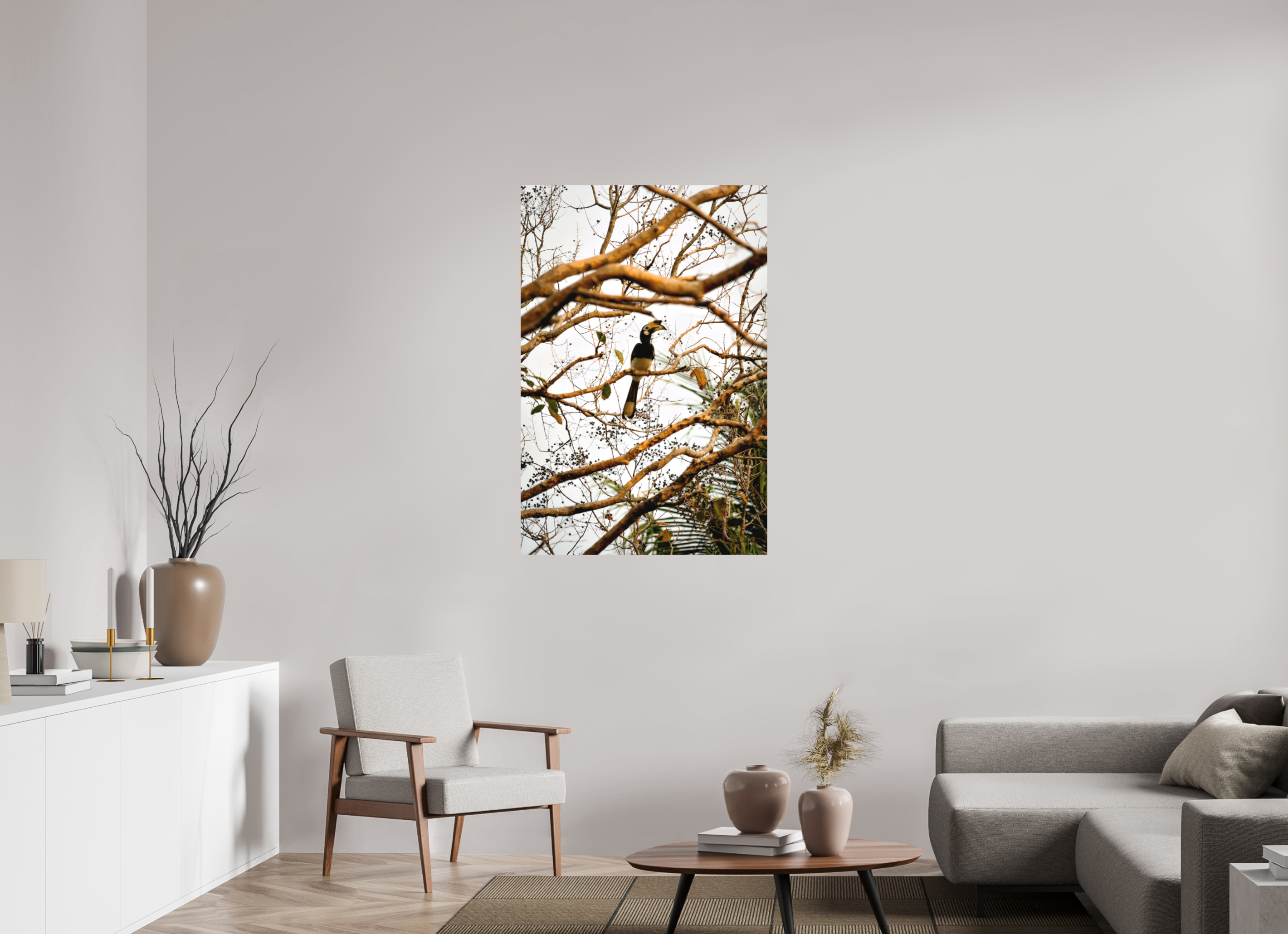 80 x 120 cm, Fine Art Print Smooth Hornbill at Rest