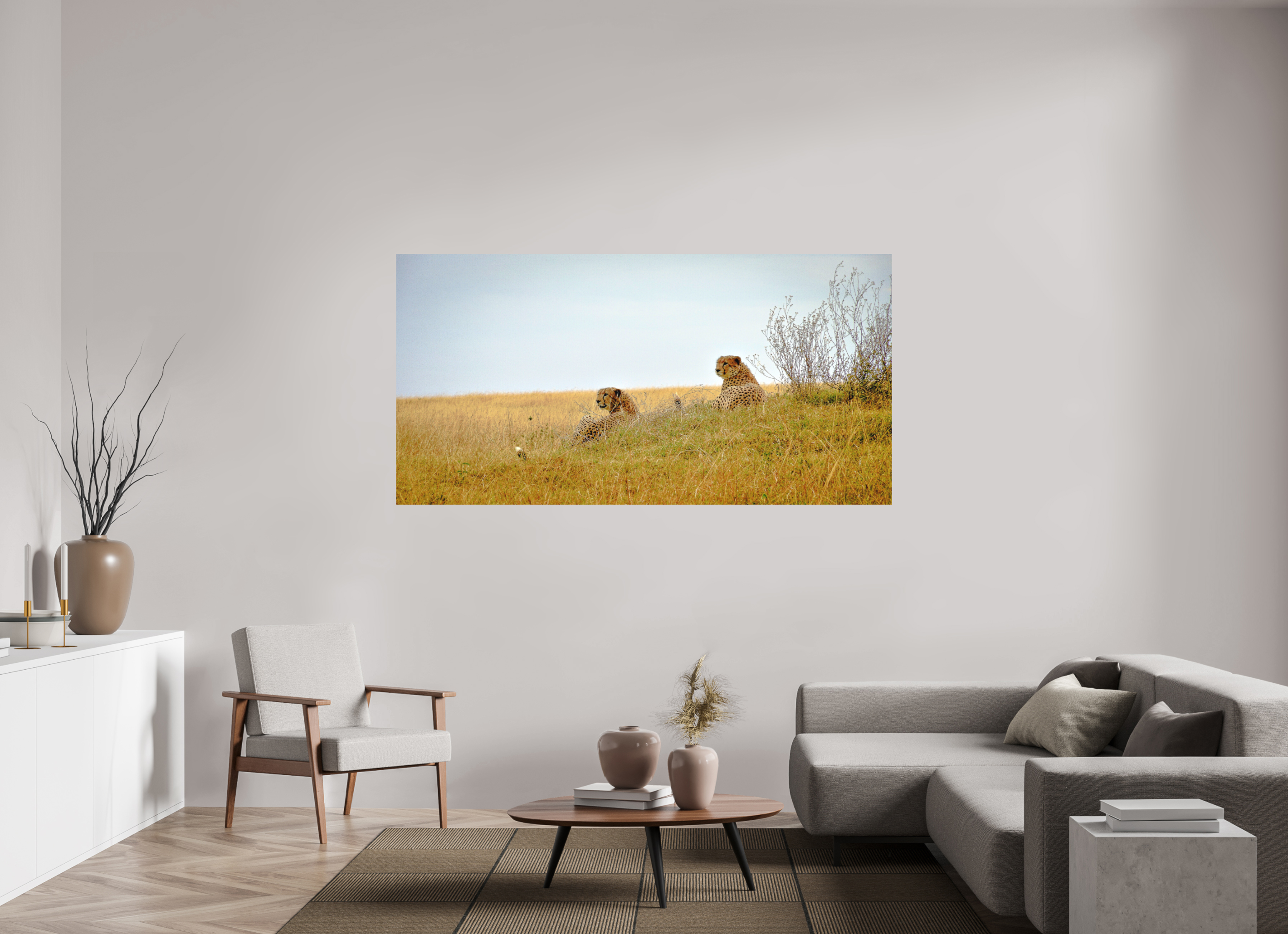 197.8 x 100 cm, Fine Art Print Smooth Cheetah Connection