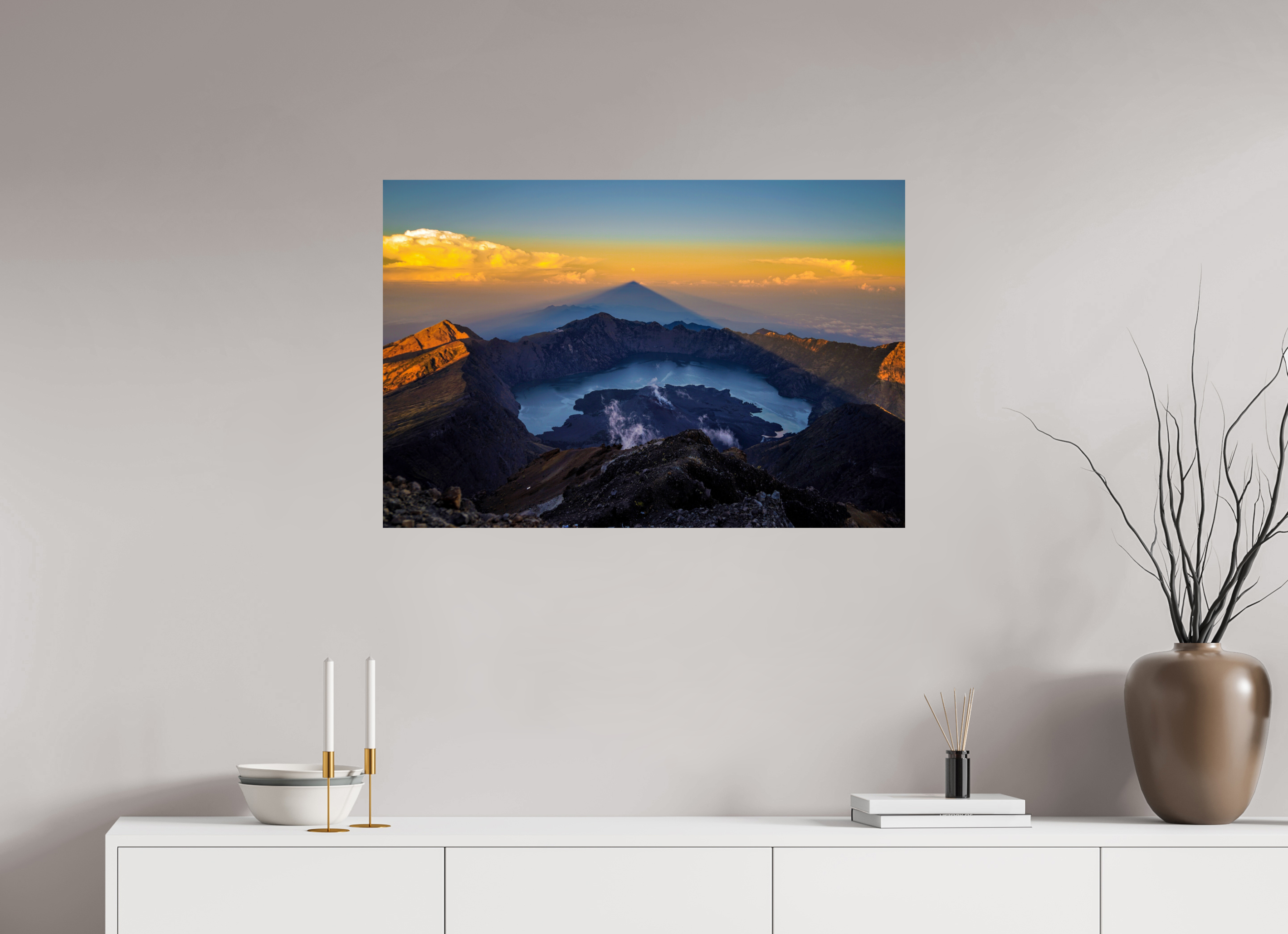 90 x 60 cm, PH Print On Fujiflex High Gloss The Caldera of Mount Rinjani - Lombok - Indonesia
