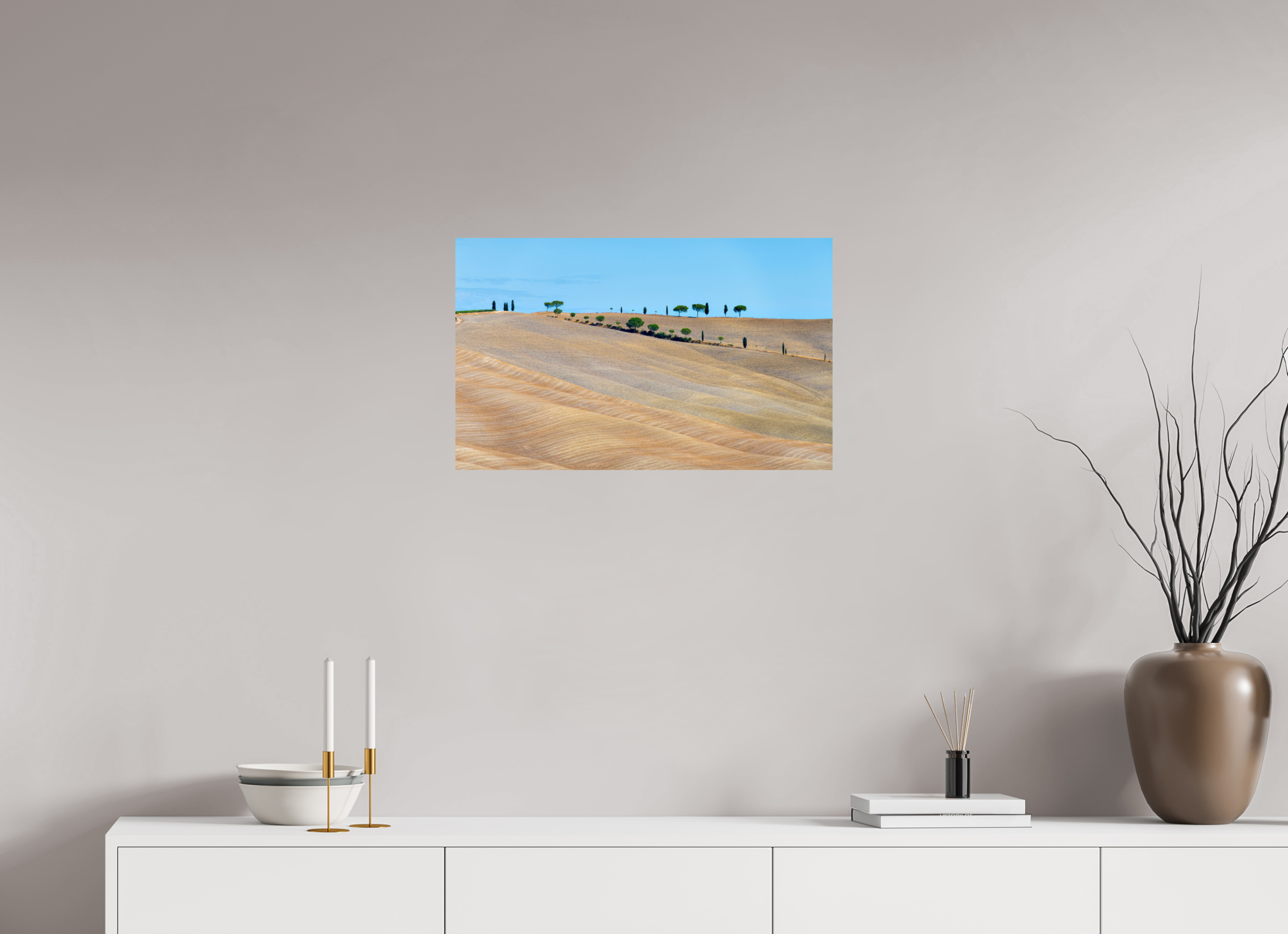 65 x 40 cm, PH Print On Fujiflex High Gloss Waves of the Harvest, Tuscany, Italy