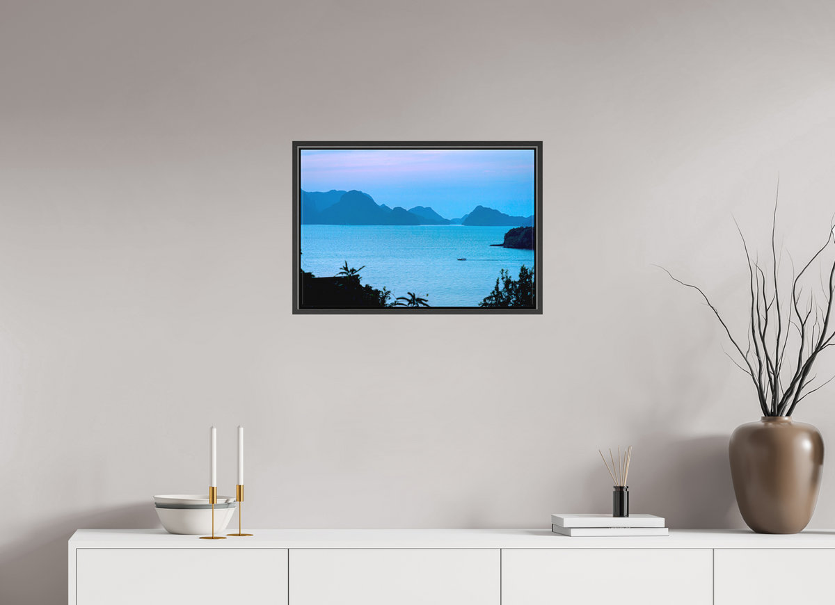 60 x 40 cm, Matte Canvas on 20 mm Stretcher Frame Blue Silence at Dusk
