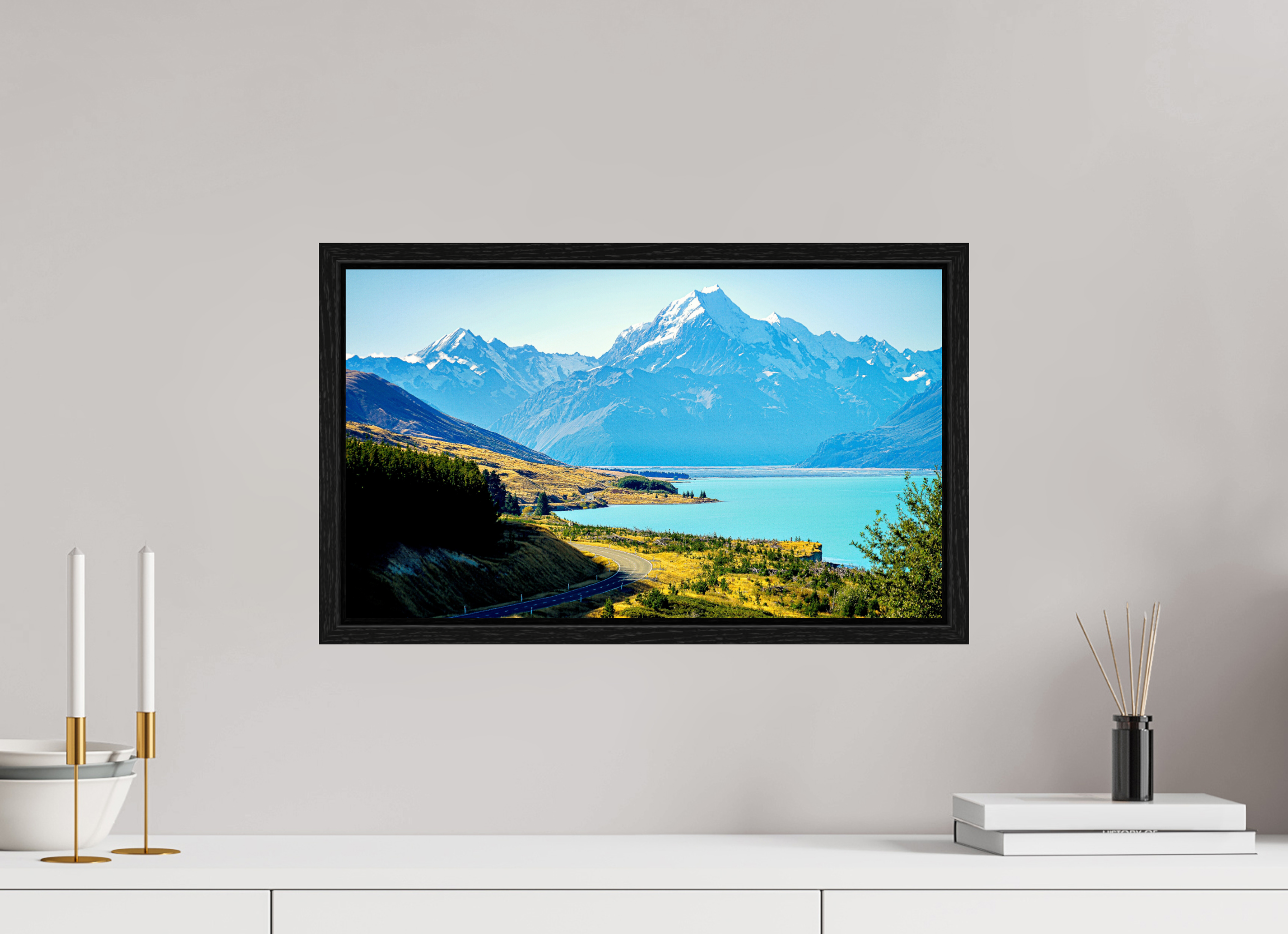 51.3 x 30 cm, Floater Frame Mount Cook Majesty