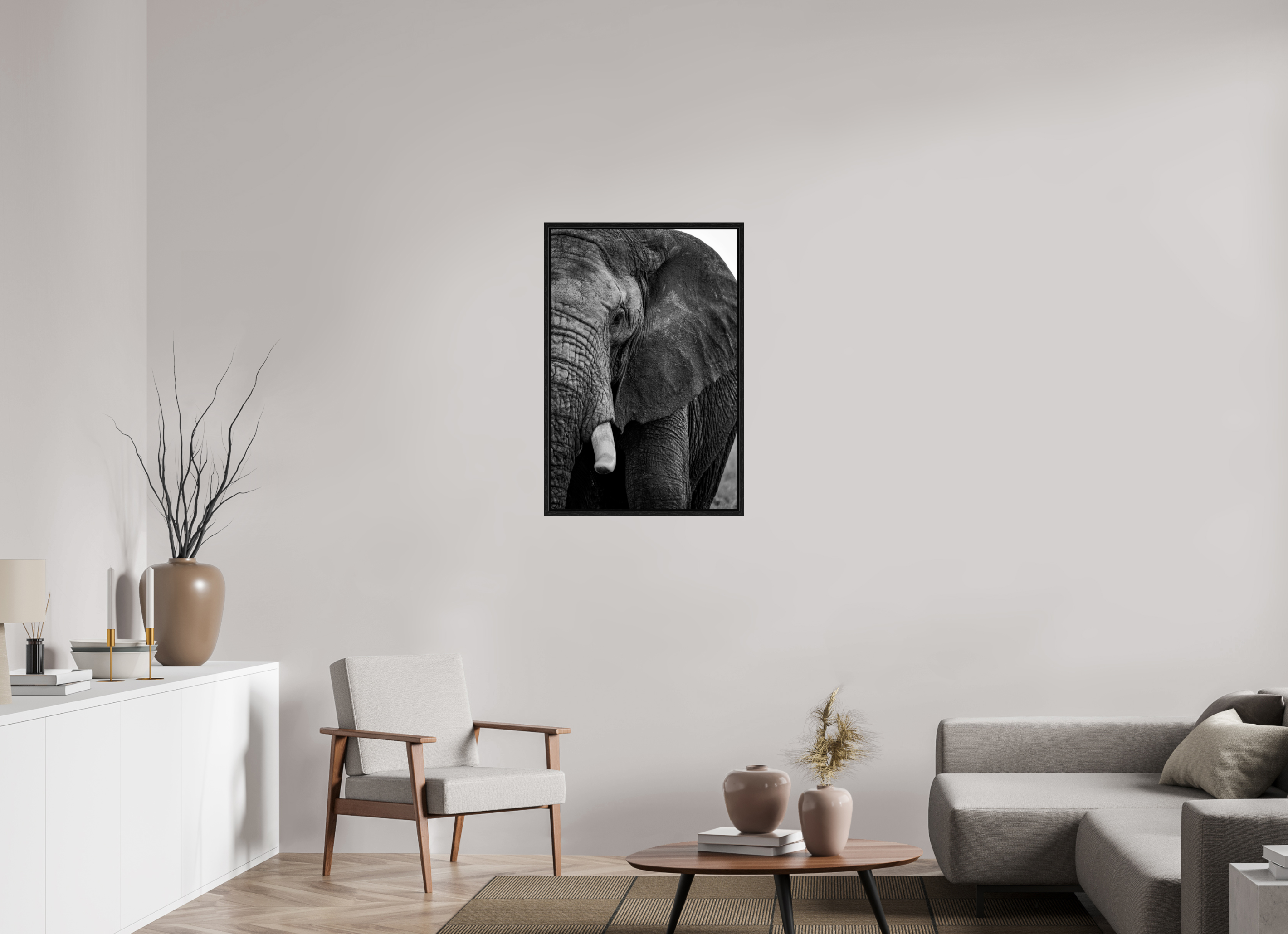 60 x 90 cm, Floater Frame The Hidden Side of Elephants