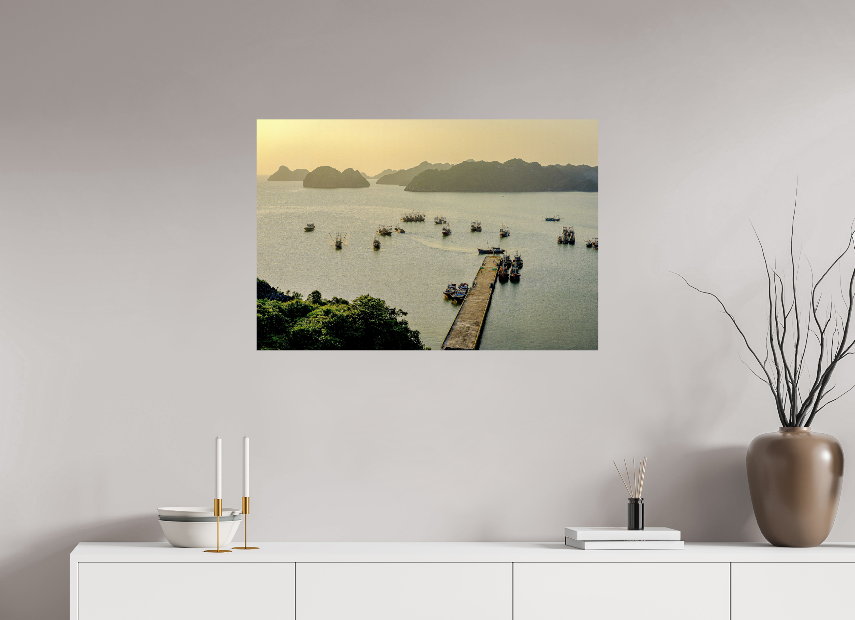 88.7 x 60 cm, Photo Print On Fuji Crystal DP II Golden Harbour – Cat Ba Island, Vietnam
