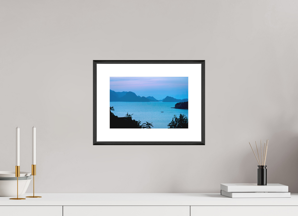 30 x 20 cm, Changeable Magnetic Frame - Hahnemühle Fineart Pearl Blue Silence at Dusk