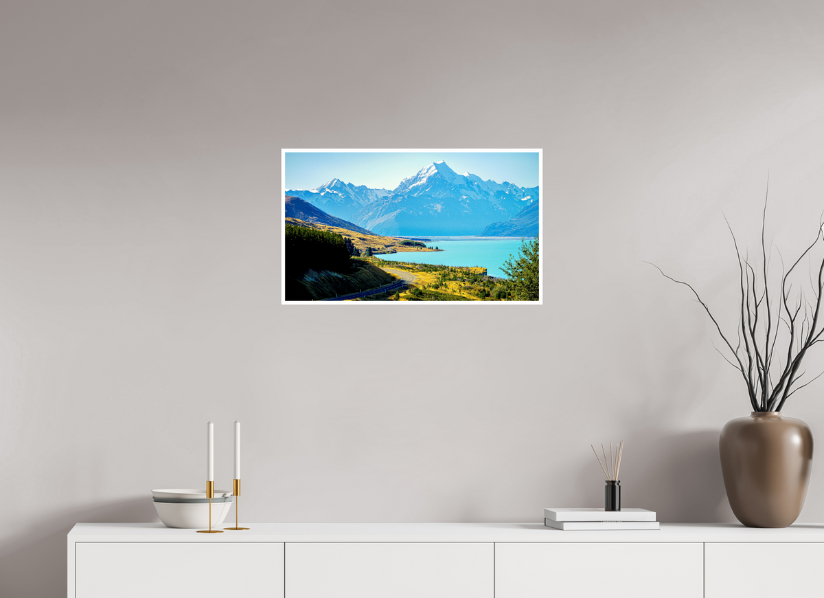 68.4 x 40 cm, Fujiflex High Gloss with 1 cm Border Mount Cook Road - New Zealand
