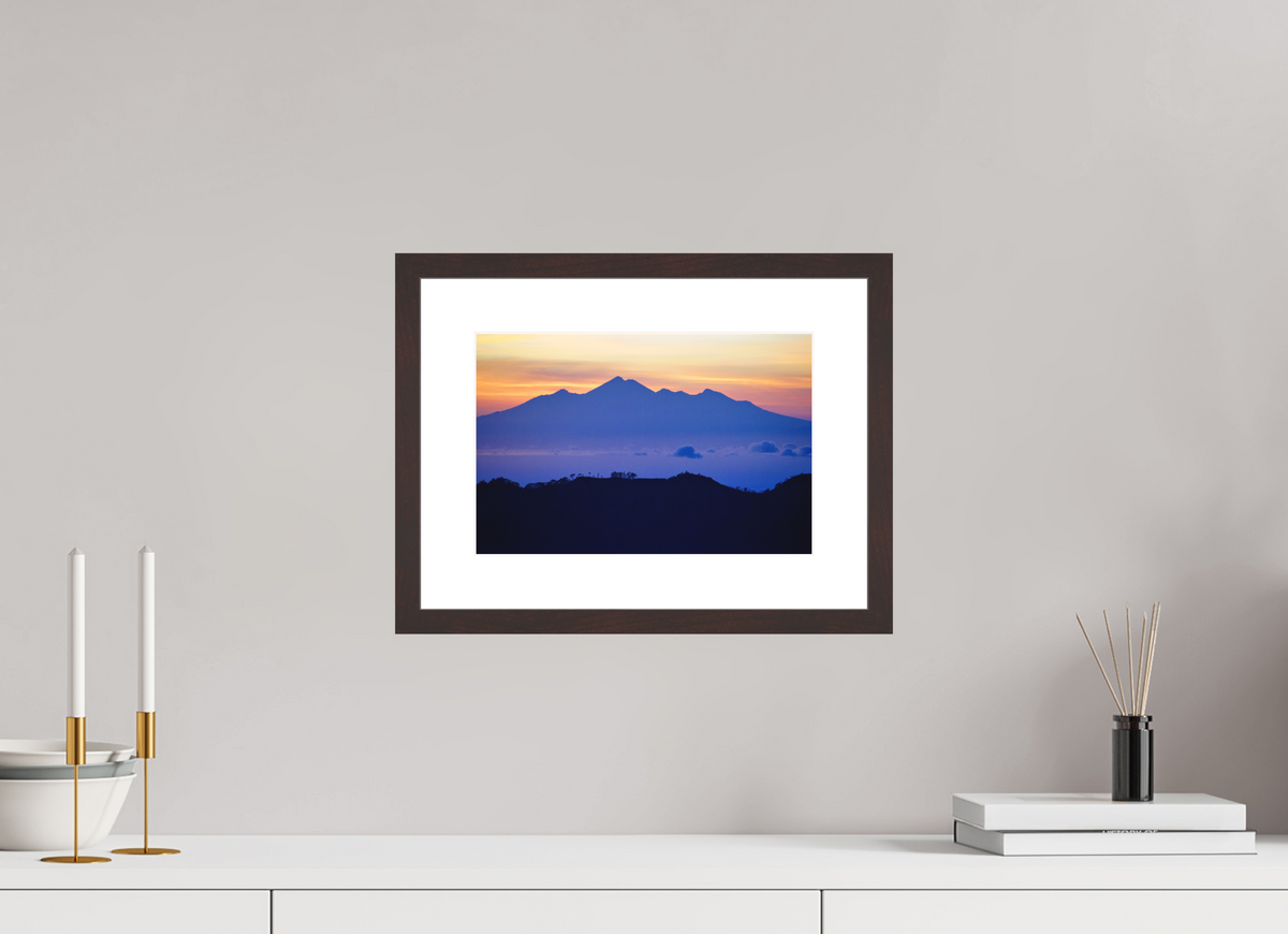 30 x 20 cm, Baryta Prestige II with Matte Float Glass Mount Agung at Sunrise - Bali - Indonesia