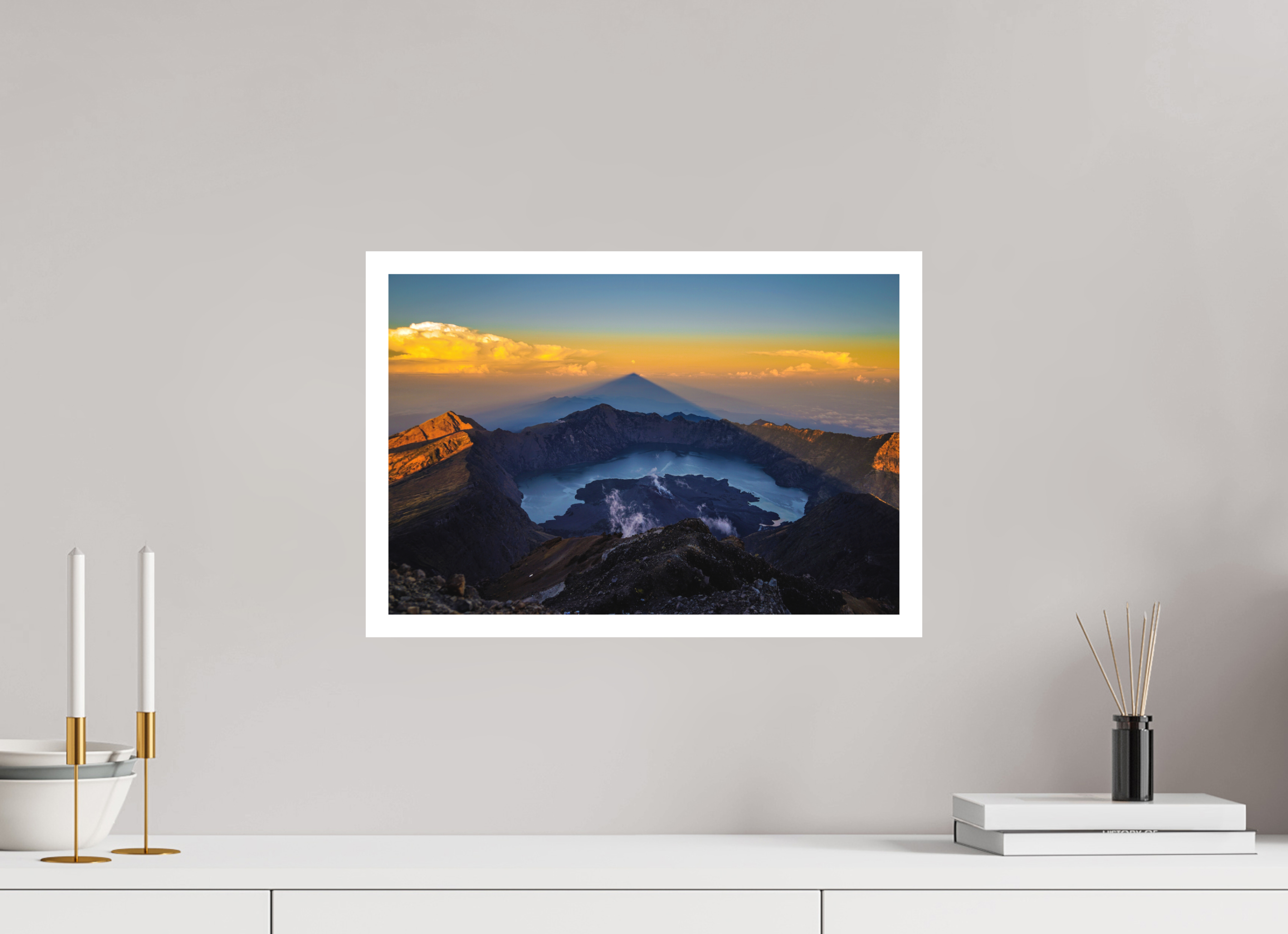 45 x 30 cm, Print on Forex with Mounting Mount Rinjani's Caldera  - Lombok - Indonesia