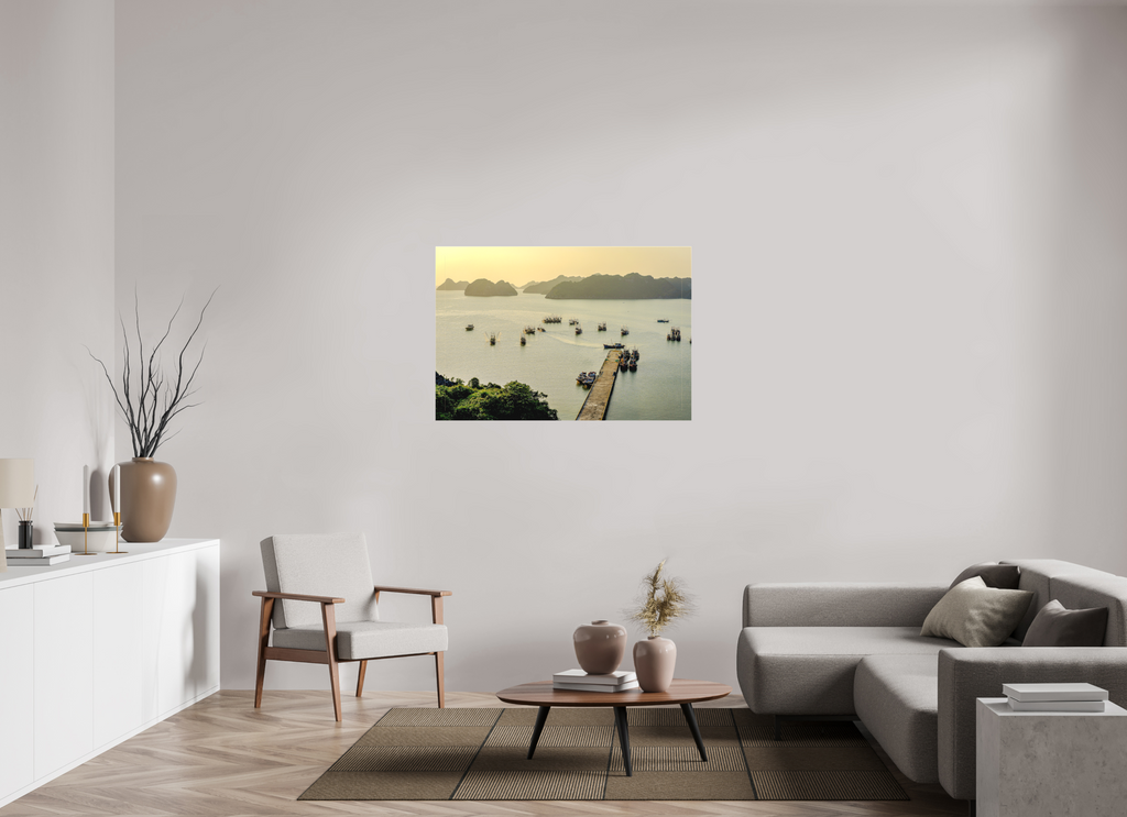 118.2 x 80 cm, Matte Canvas on Stretcher Frame Golden Harbour – Cat Ba Island, Vietnam