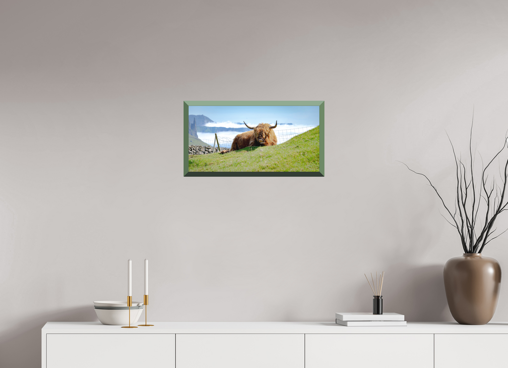 57.9 x 30 cm, Whitewall Design Edition Highland Cow of the Faroe Islands