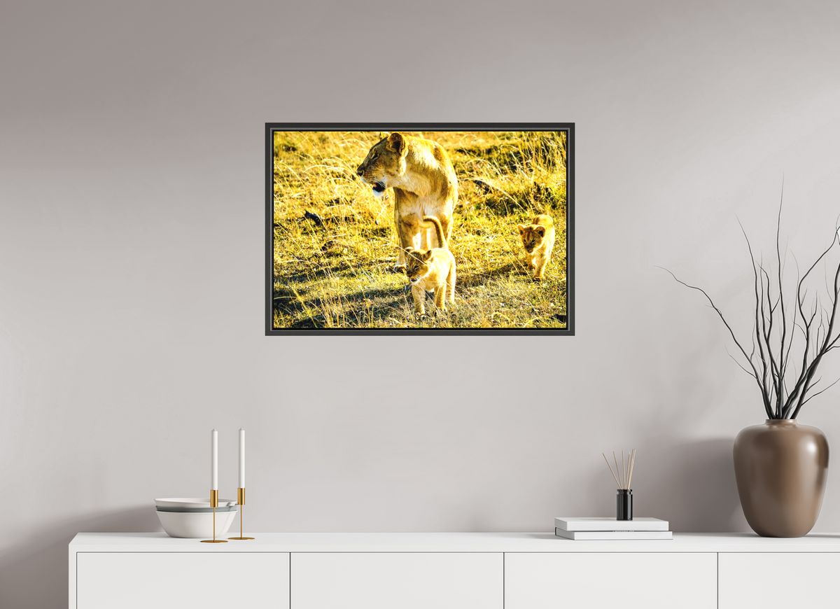 75 x 50 cm, Textile Print with 15 mm Width Gap Frame Savanna Legacy