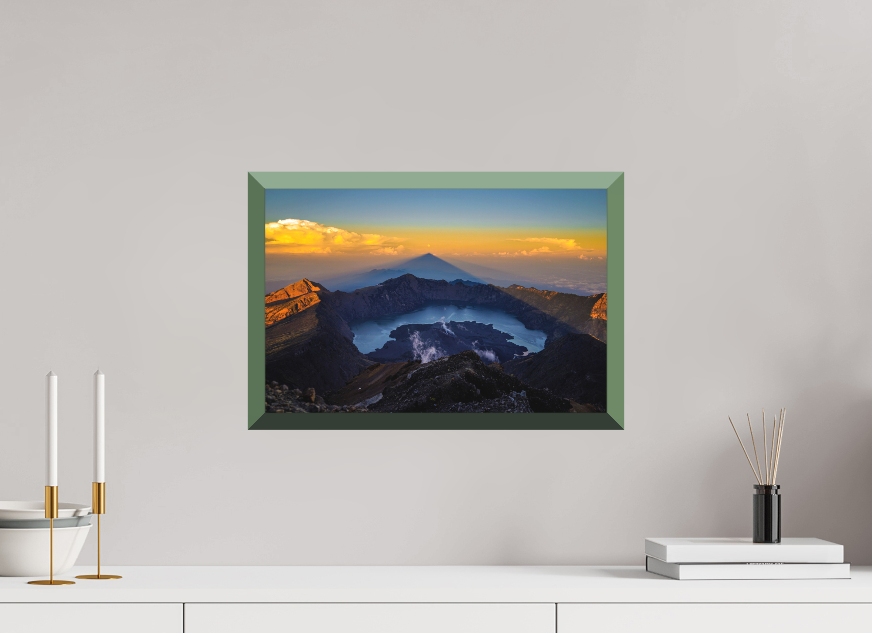 45 x 30 cm, Whitewall Design Edition Mount Rinjani's Caldera  - Lombok - Indonesia