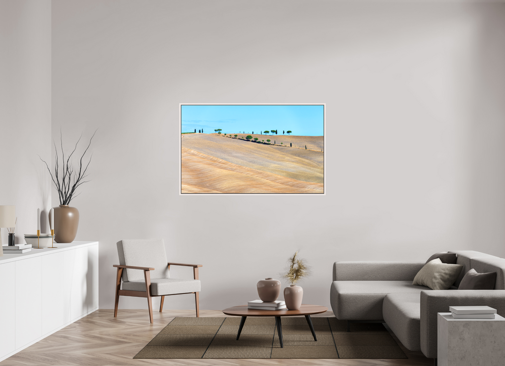 146.3 x 90 cm, Matte Canvas 15 mm Frame Waves of the Harvest, Tuscany, Italy