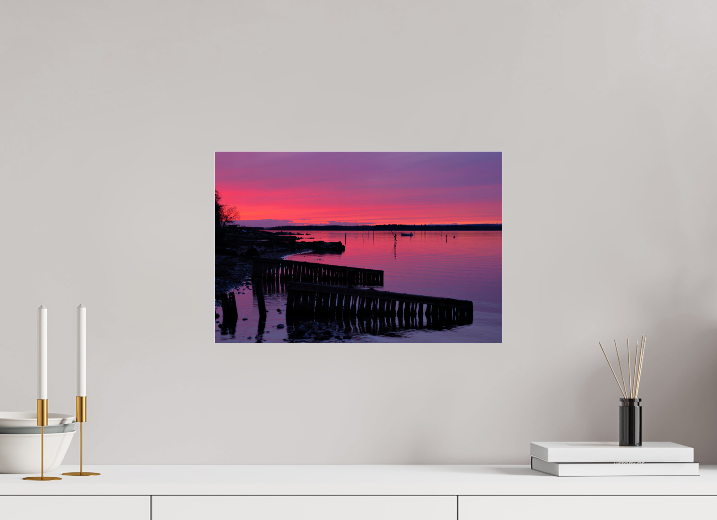 45 x 30 cm, Photo Print Under Acrylic Glass After Sunset