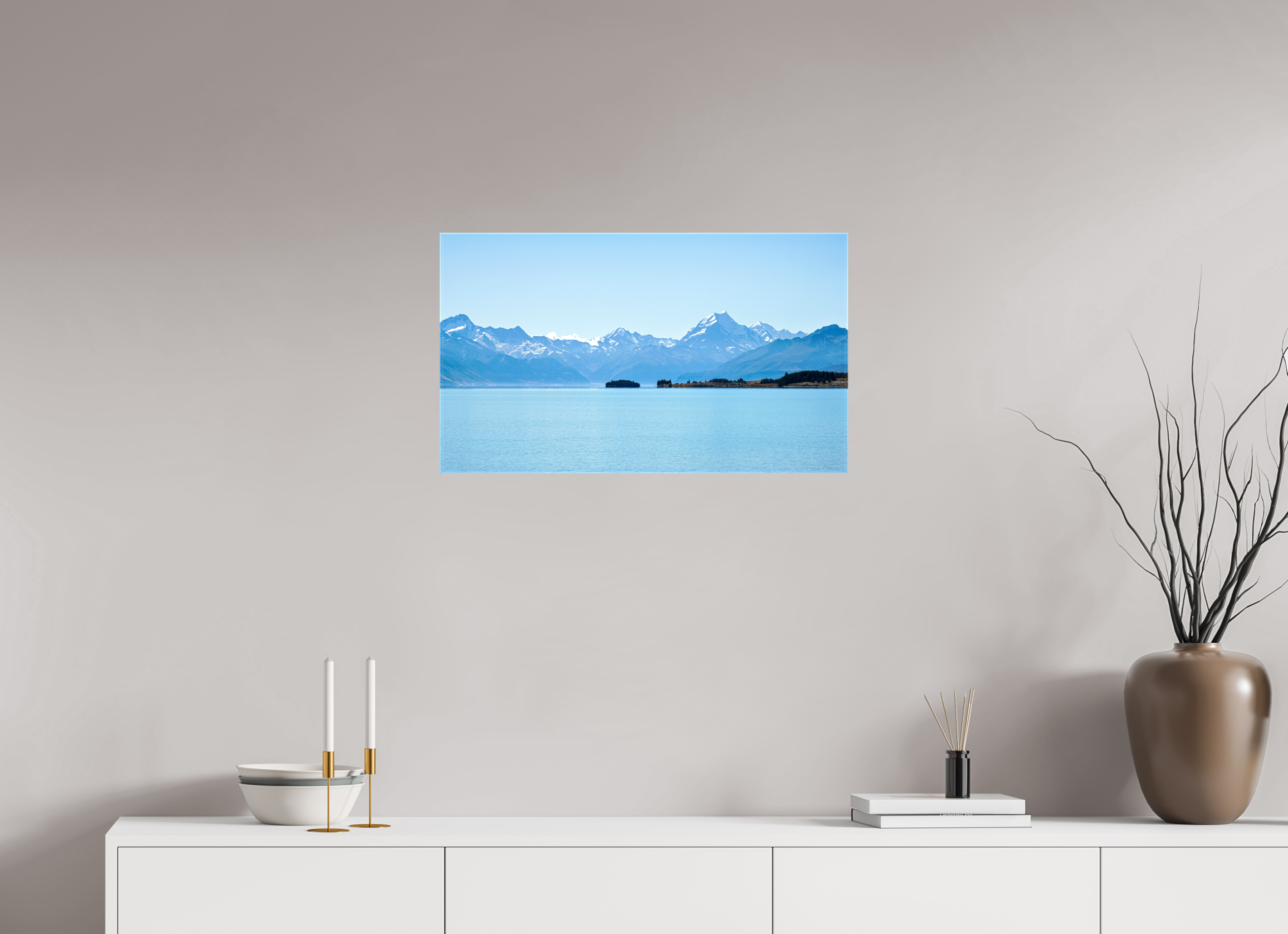 68.7 x 40 cm, Canvases Unframed Aoraki Reflections – Lake Pukaki & Mount Cook, New Zealand