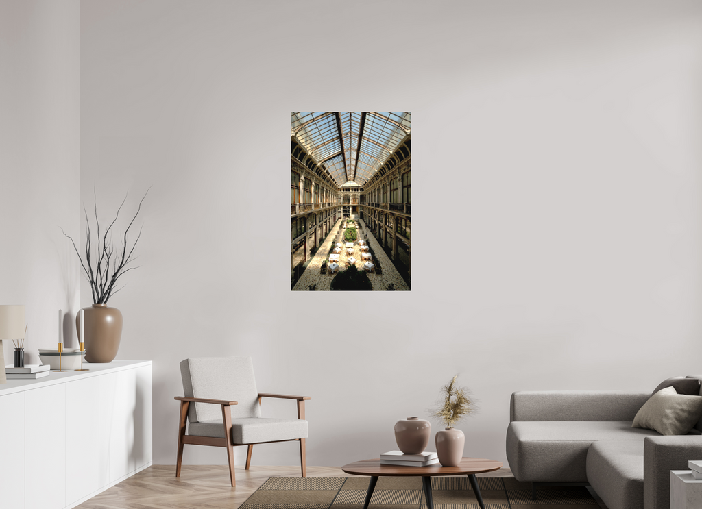 70 x 105 cm, Matte Canvas on Stretcher Frame Beneath the Glass Vault