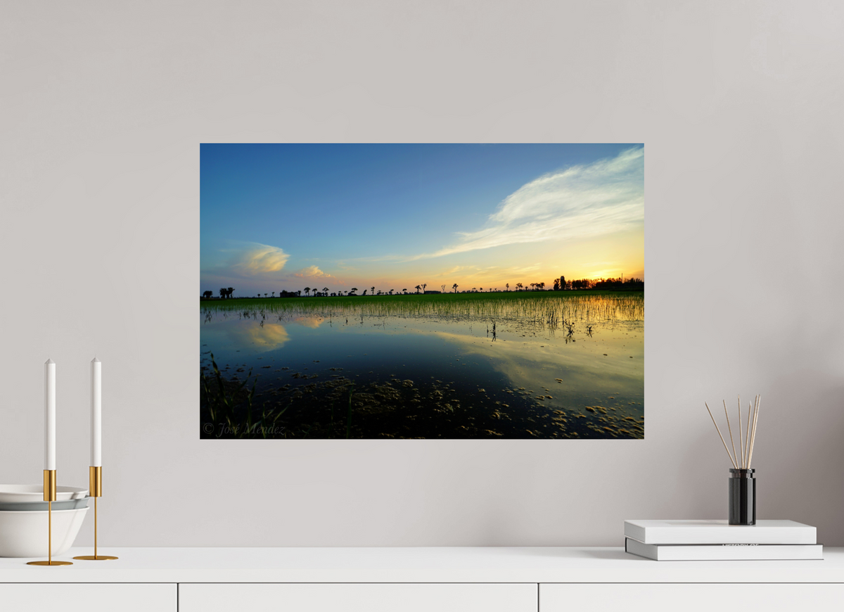 60 x 40 cm, Photo Print On Fuji Crystal DP II Rice Fields at Dusk