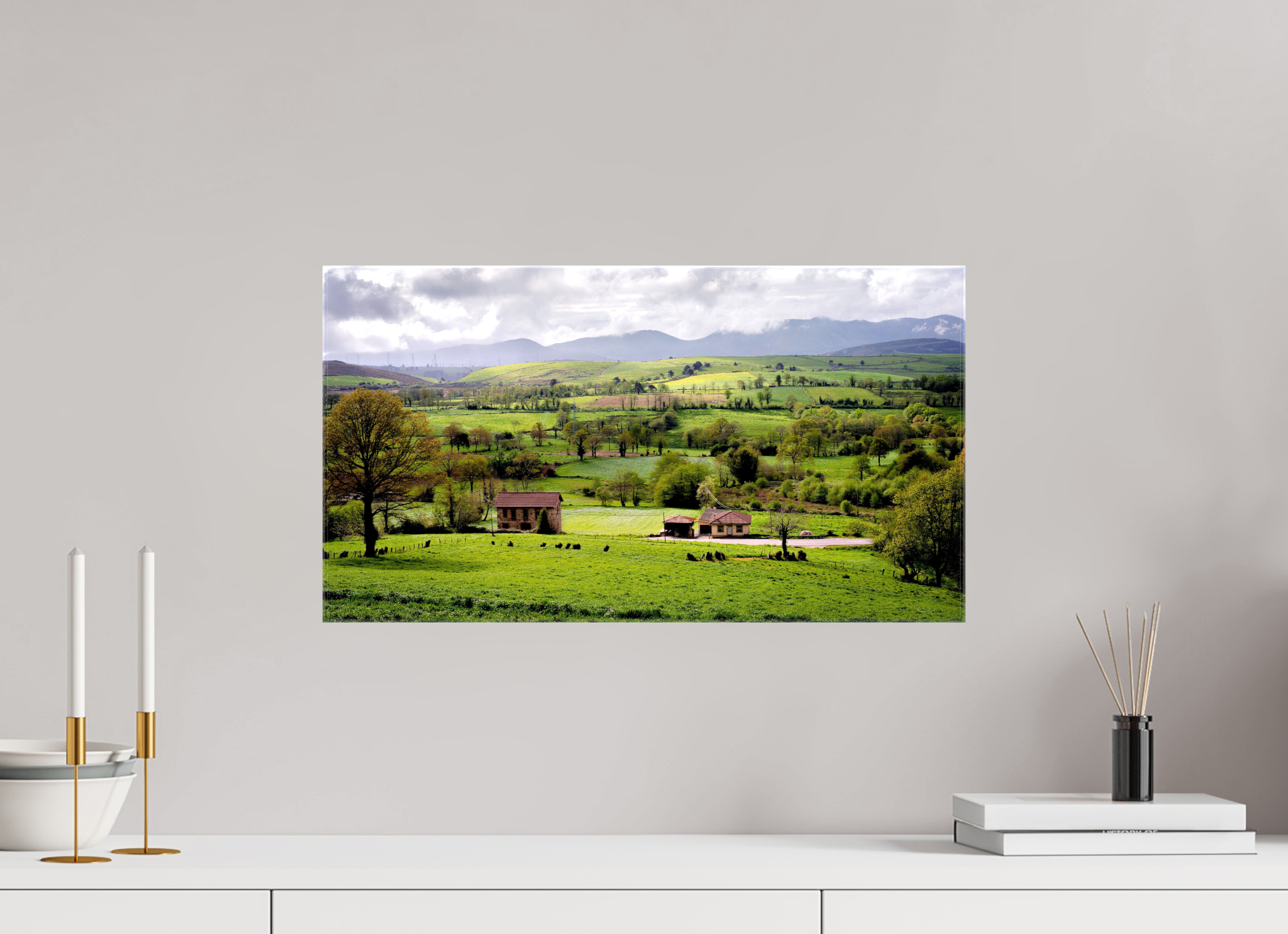 54.9 x 30 cm, Canvases Unframed Fields in Bloom, Galicia
