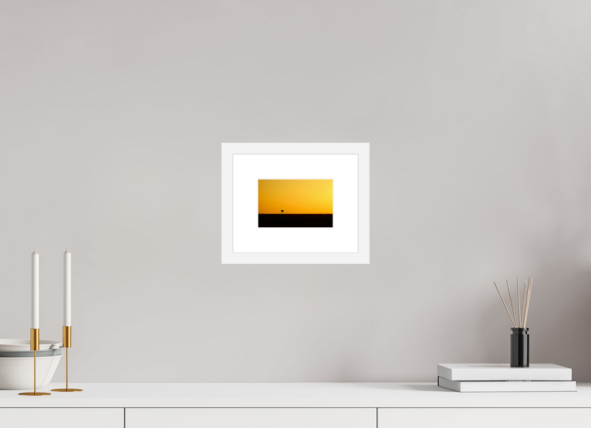 15 x 10 cm, Fine Art Print with Frame Golden Sky over the African Savannah
