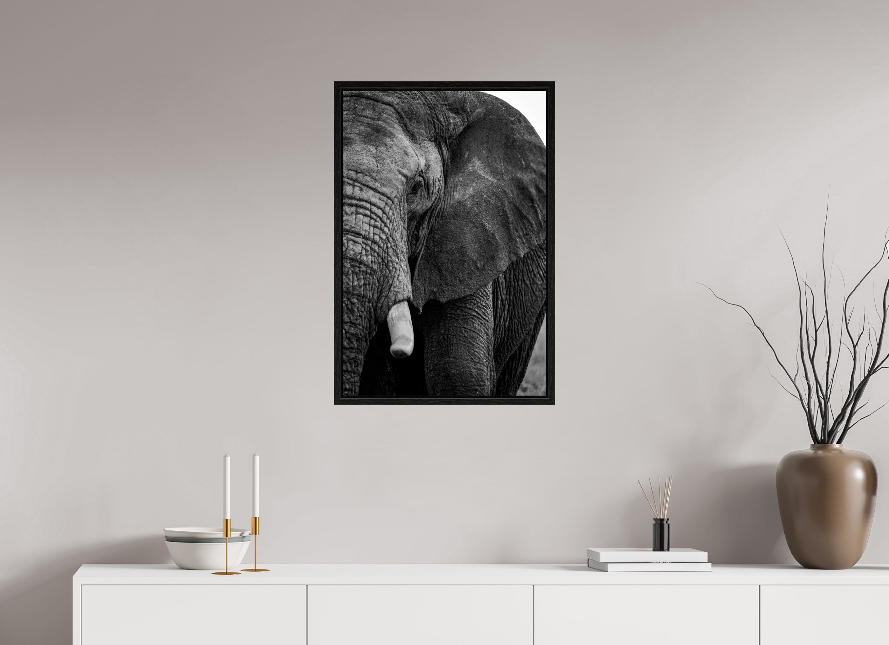 50 x 75 cm, Floater Frame The Hidden Side of Elephants