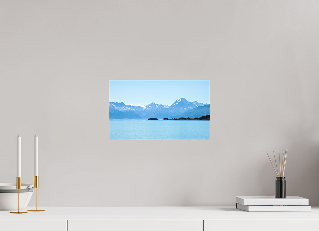 34.4 x 20 cm, Matte Canvas on Stretcher Frame Aoraki Reflections – Lake Pukaki & Mount Cook, New Zealand